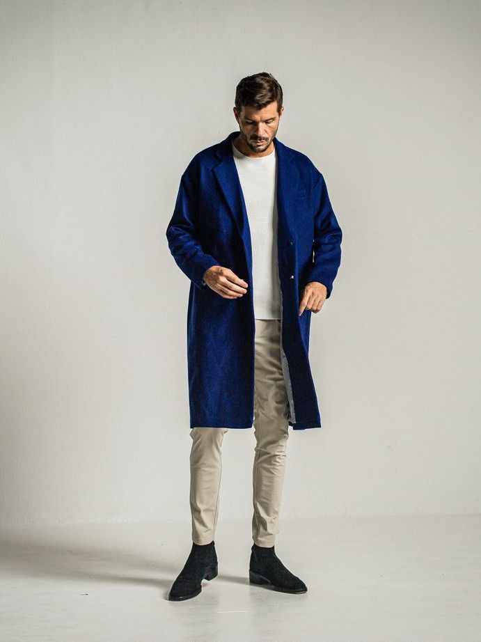 RESOUND CLOTHING - Keith OVER COAT / チェスターコート / ブルー | BRYAN