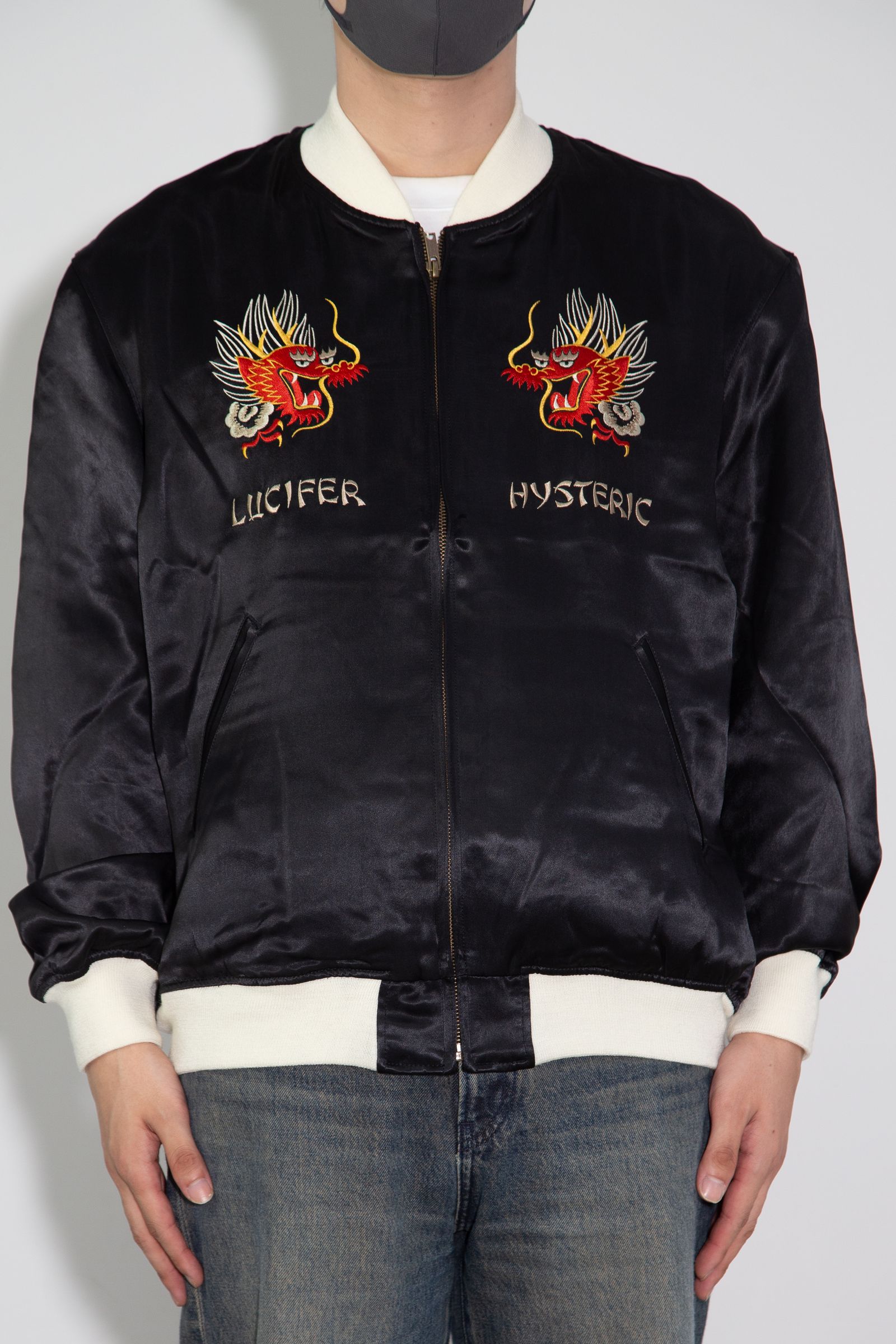 HYSTERIC GLAMOUR - DRAGON LADY TOUR刺繍 スカジャン / ブラック | Tempt