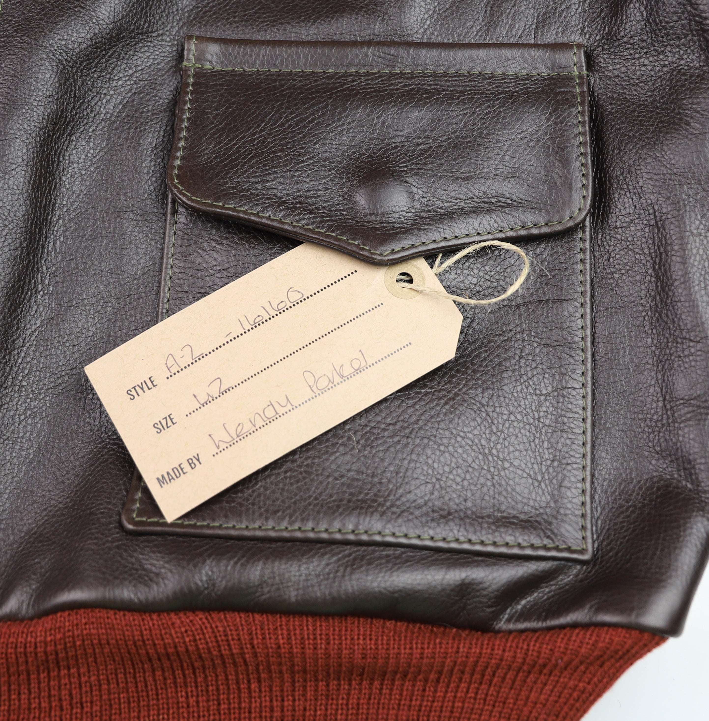 Aero A-2 Military Flight Jacket, size 42, Dark Seal Vicenza