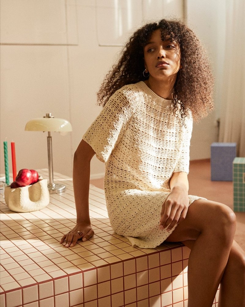 Vasara: White Bamboo & Cotton Mini Dress – The Knotty Ones