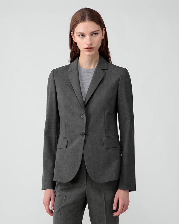 セオリーリュクス パンツスーツ セットアップ ブラック 細ストライプ M