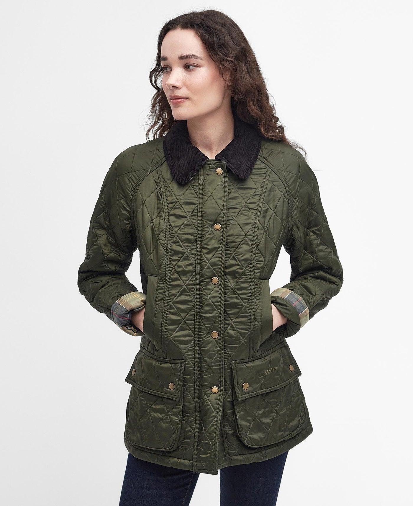 Barbour Beadnell Polarquilt Jacket in Olive | Women's Barbour