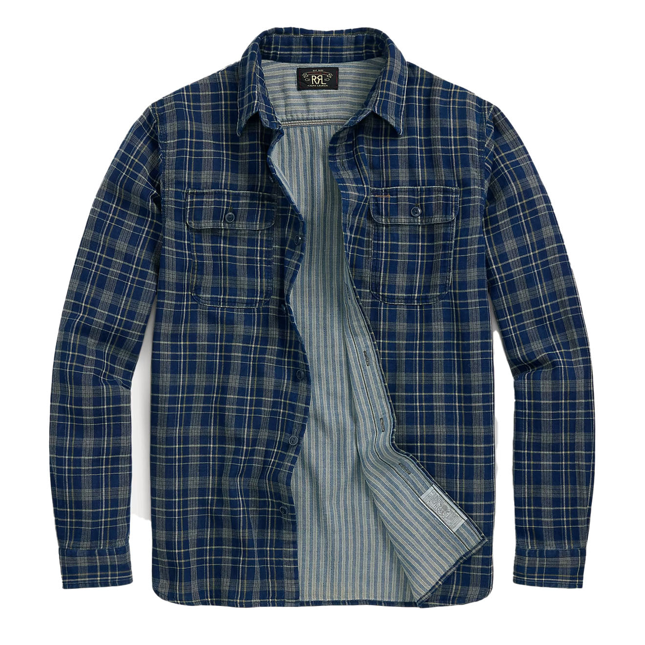 RRL By Ralph Lauren Indigo Plaid Double-Faced Workshirt Indigo