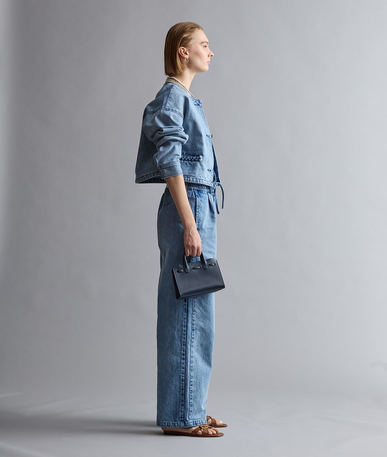 予約】ノーカラーデニムジャケット(A0861FJ209)｜THIRD MAGAZINE