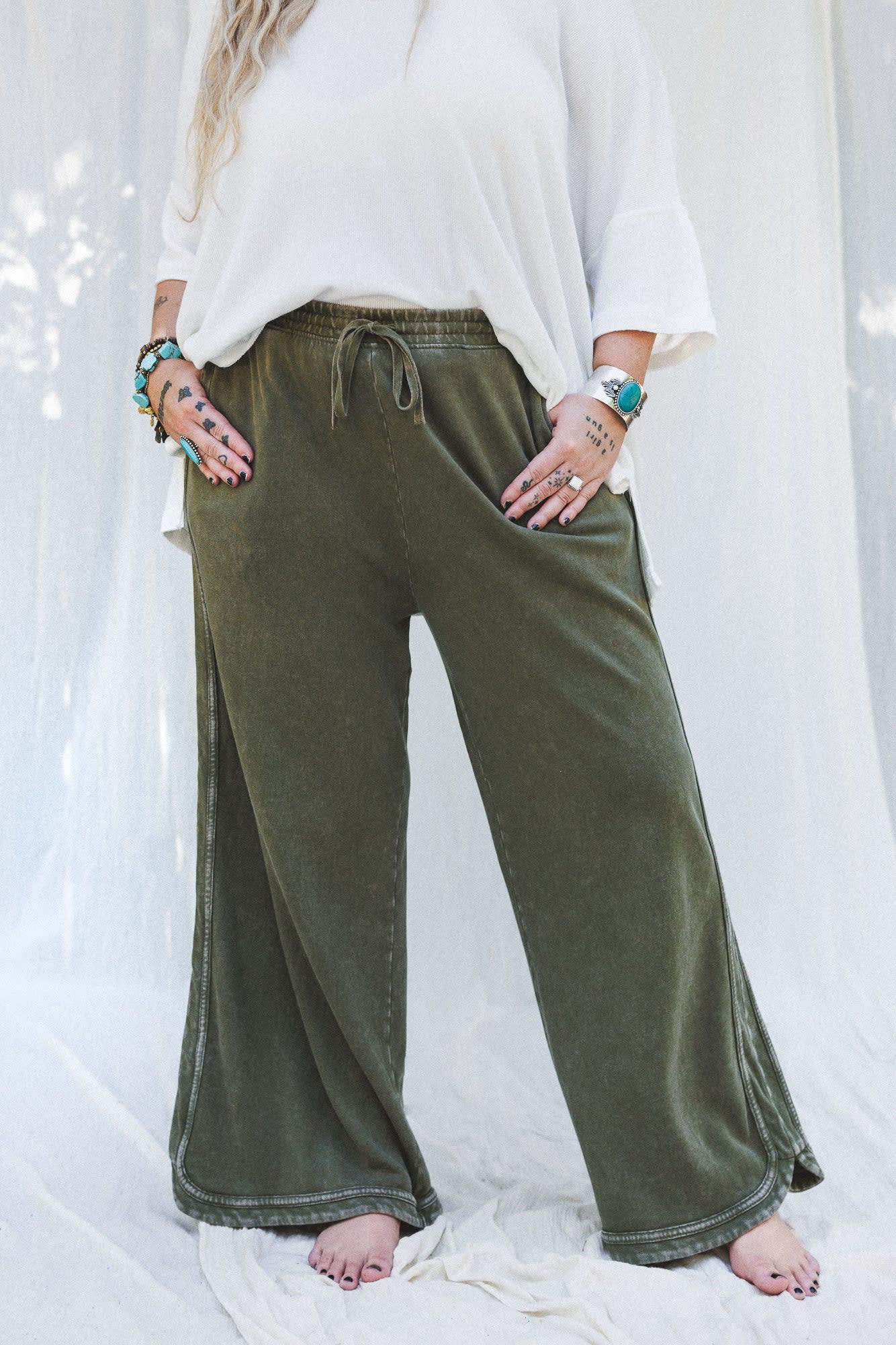 So Comfy Wide Leg Pant Cropped Length — Three Bird Nest