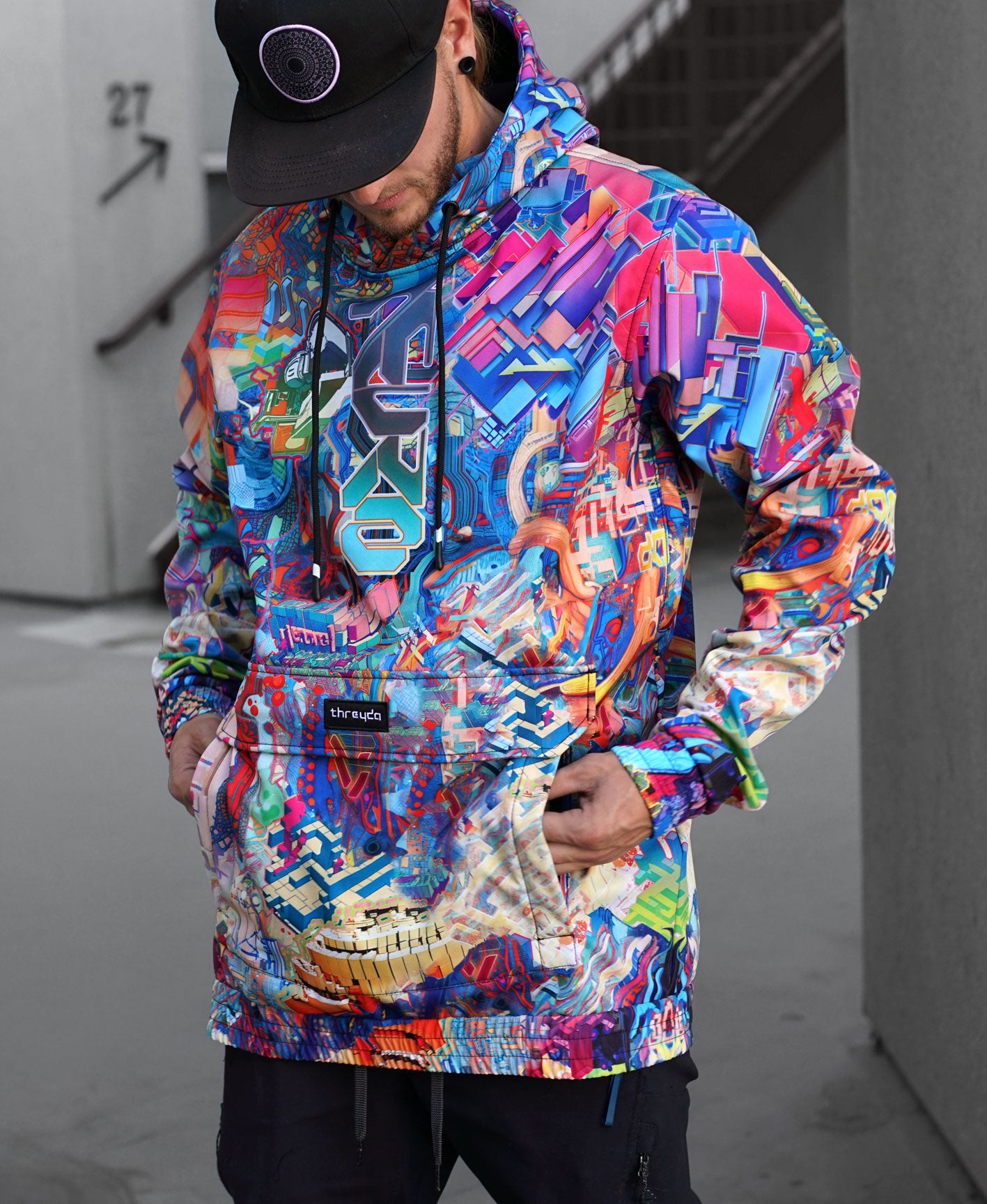 Lilith Waterproof Pullover Shell Jacket by Android Jones - Threyda