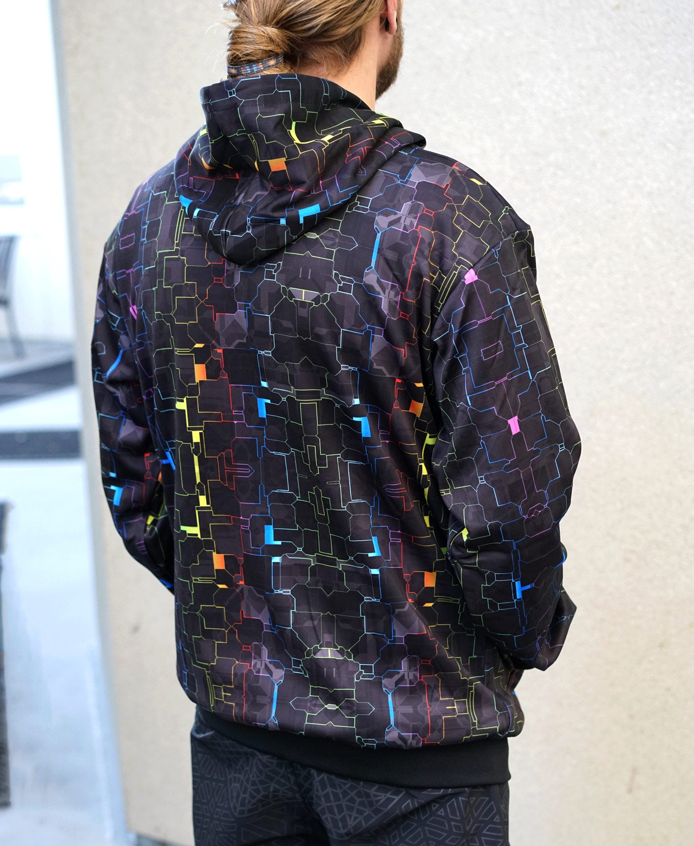 Fractured Rainbow Sherpa Hoodie by Glass Crane - Threyda Art and