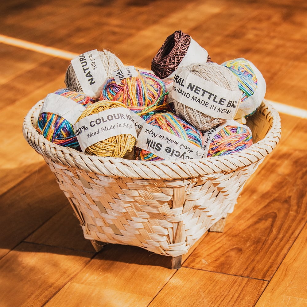 バンブーダロ（dalo） ネパール伝統の手編み竹かご 高さ19cm程度 の