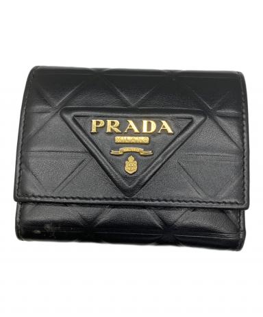 中古・古着通販】PRADA (プラダ) サフィアーノトライアングル ブラック
