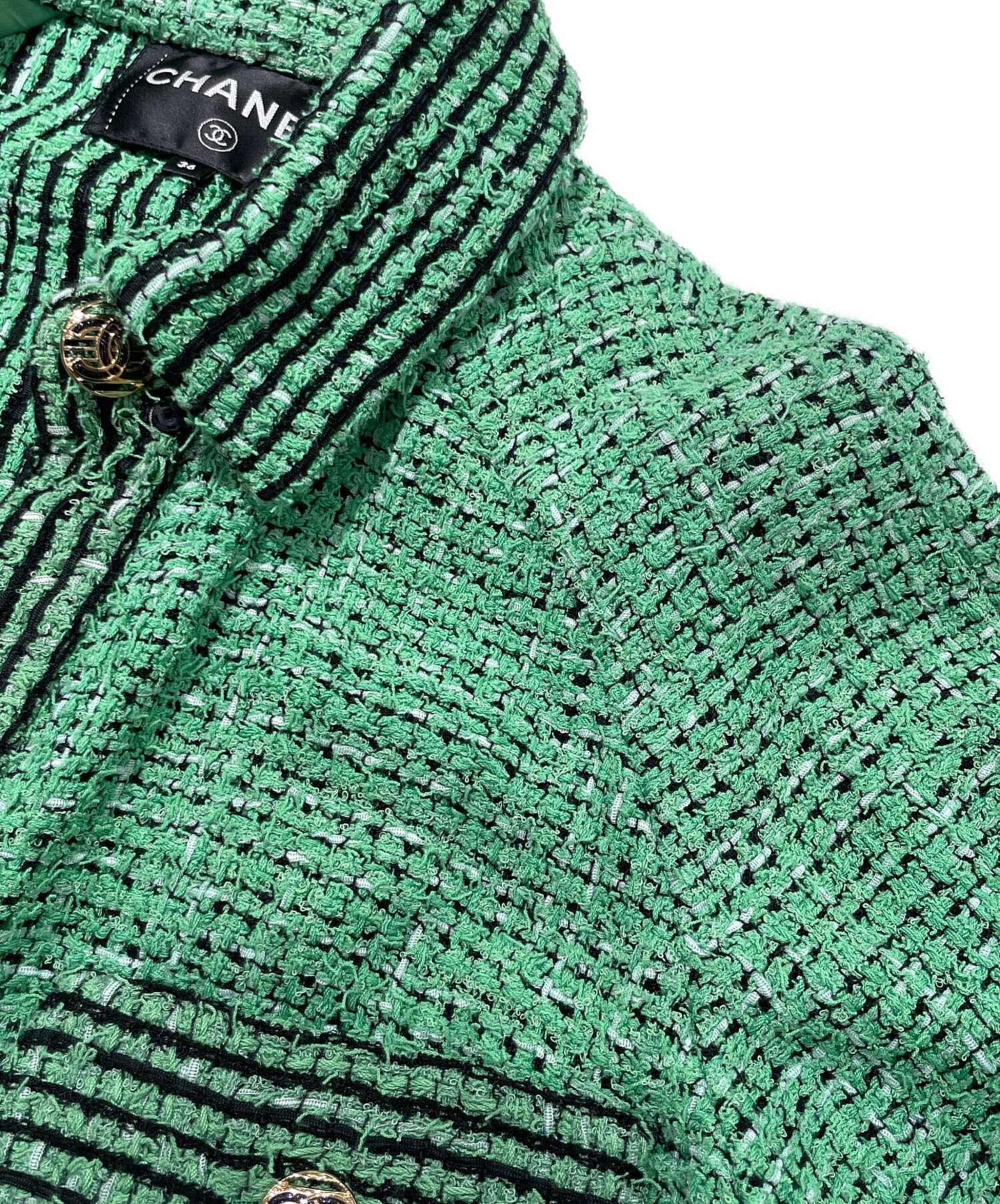 中古・古着通販】CHANEL (シャネル) ツイードジャケット グリーン