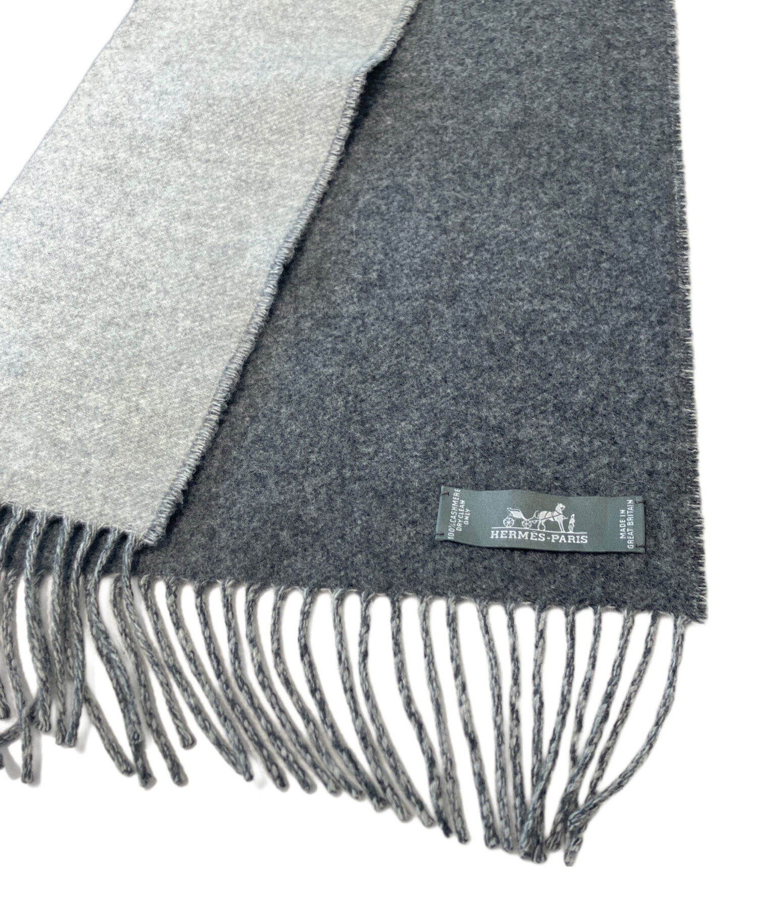 中古・古着通販】HERMES (エルメス) バイカラー カシミヤマフラー