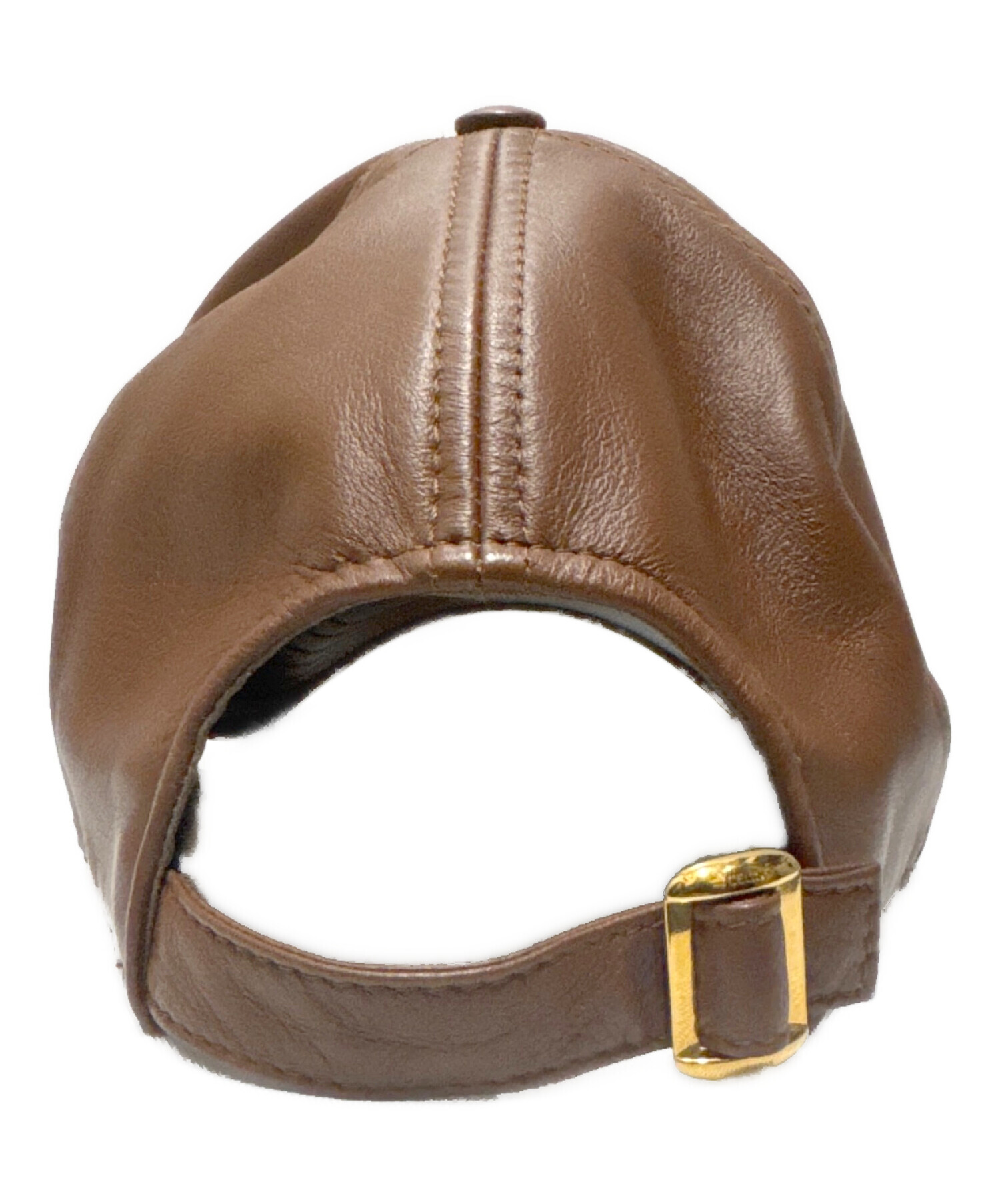 中古・古着通販】CELINE (セリーヌ) ロゴレザーキャップ ブラウン
