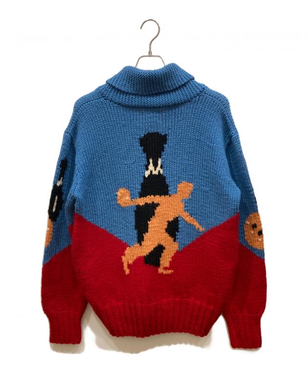 中古・古着通販】EVISU (エヴィス) カウチンニットカーディガン レッド