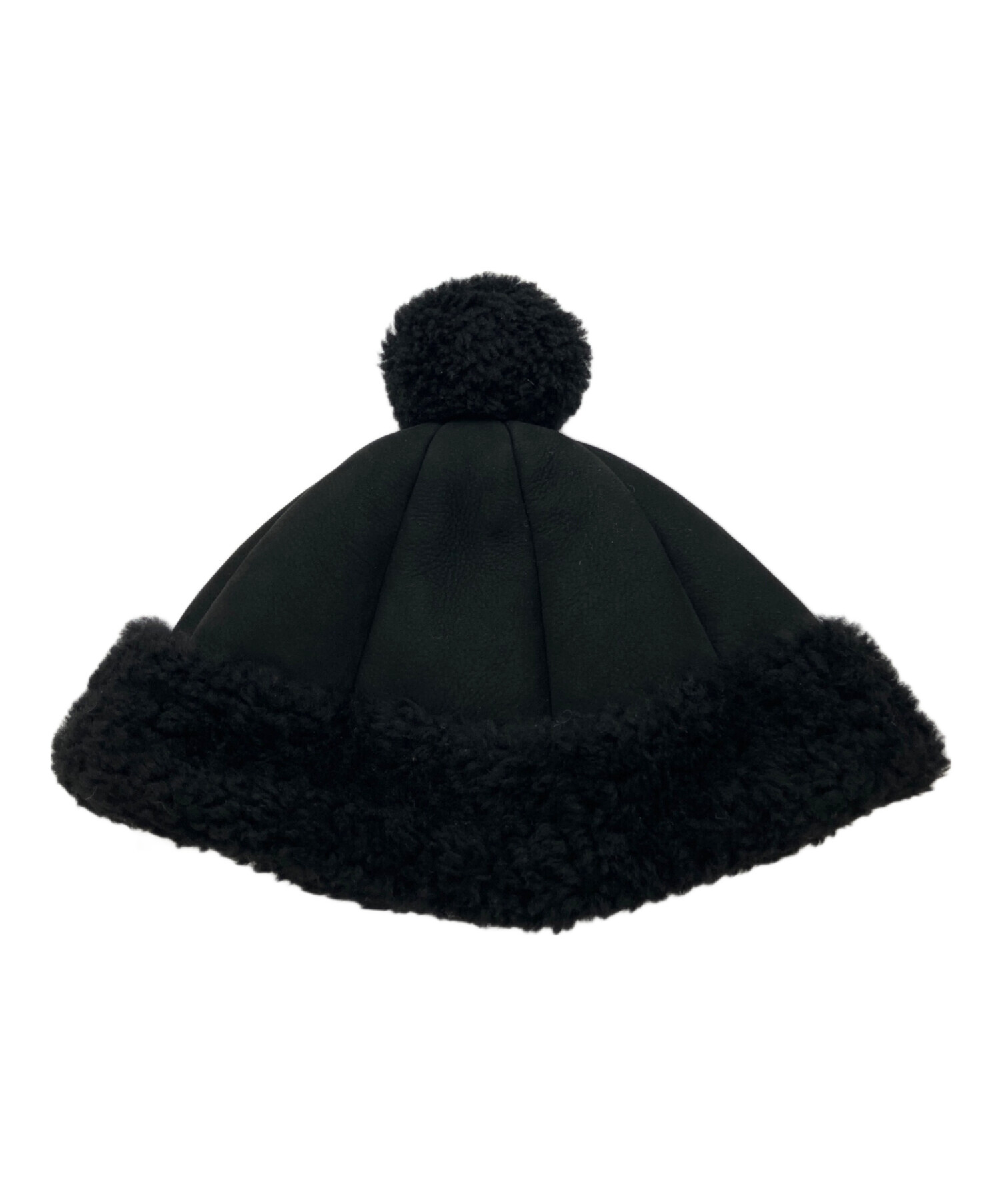 中古・古着通販】GUCCI (グッチ) ムートンボアニットキャップ ブラック