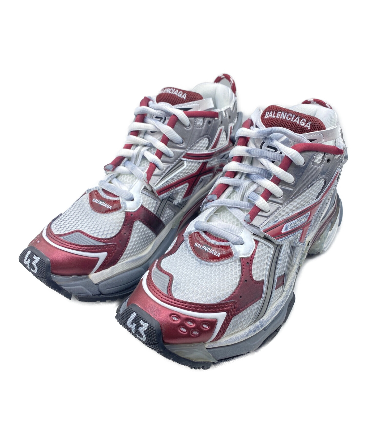 中古・古着通販】BALENCIAGA (バレンシアガ) RUNNER レッド×グレー