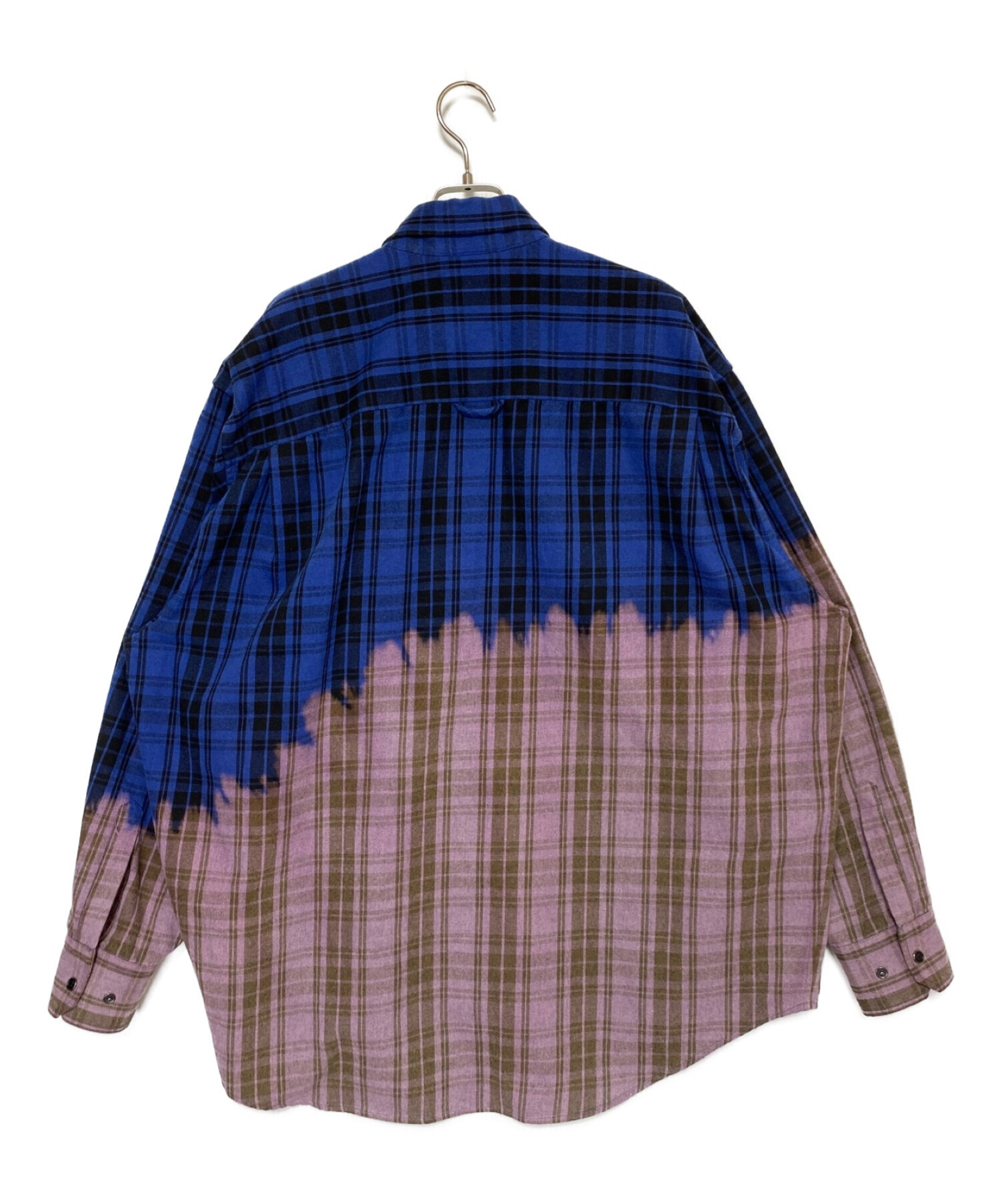 中古・古着通販】VETEMENTS (ヴェトモン) チェックシャツ ブルー
