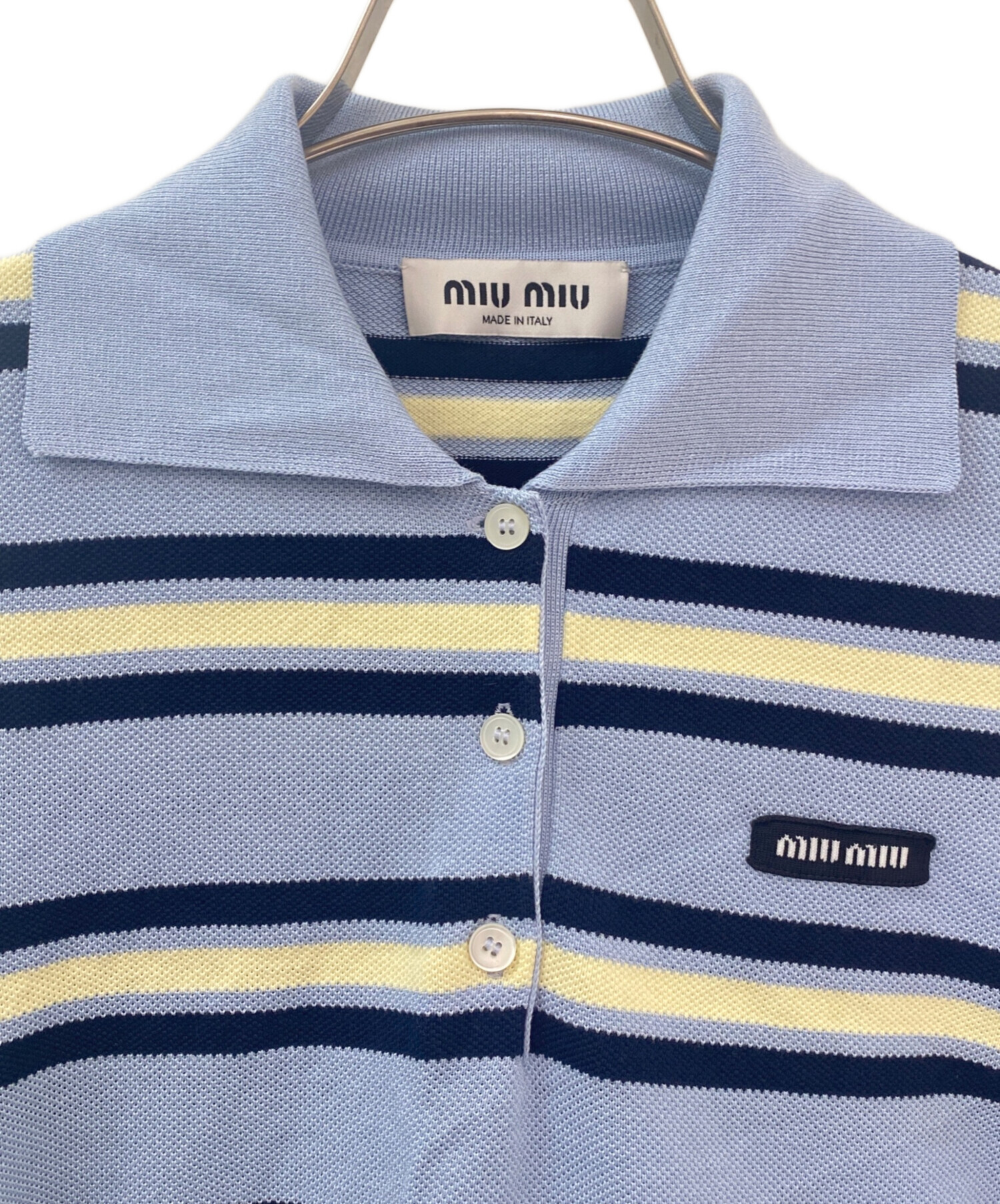 中古・古着通販】MIU MIU (ミュウミュウ) Silk And Cotton Knit Polo