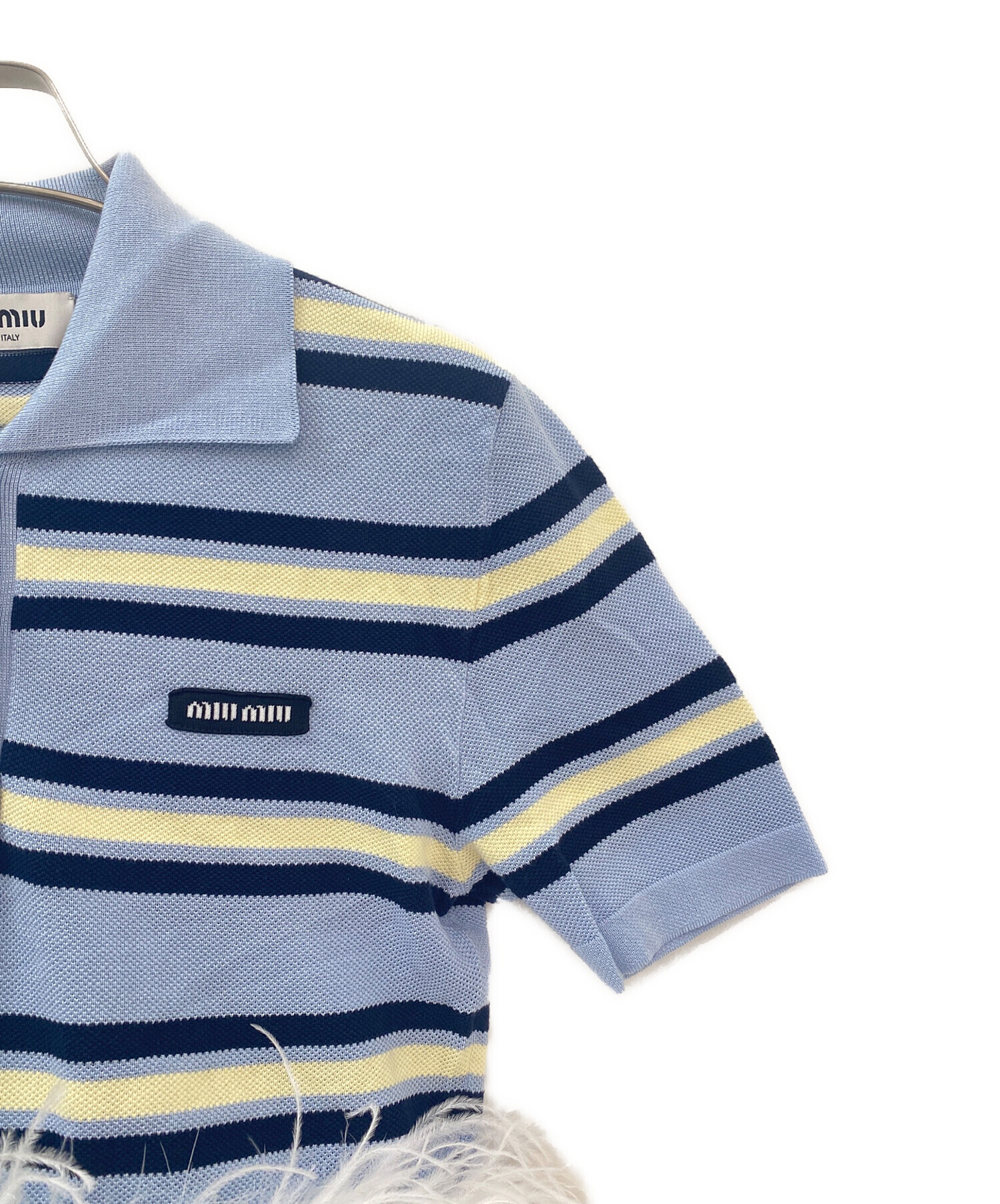 中古・古着通販】MIU MIU (ミュウミュウ) Silk And Cotton Knit Polo