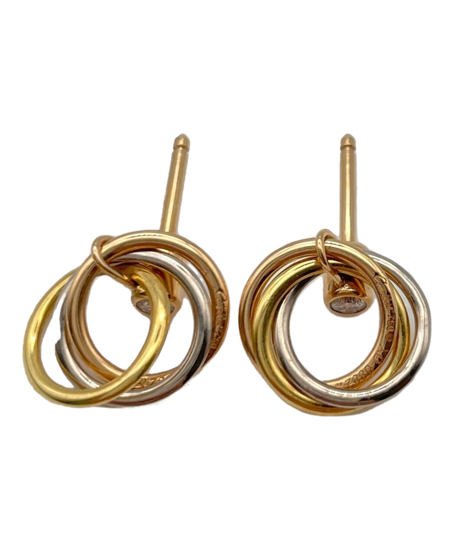 中古・古着通販】Cartier (カルティエ) トリニティ1Pダイヤピアス