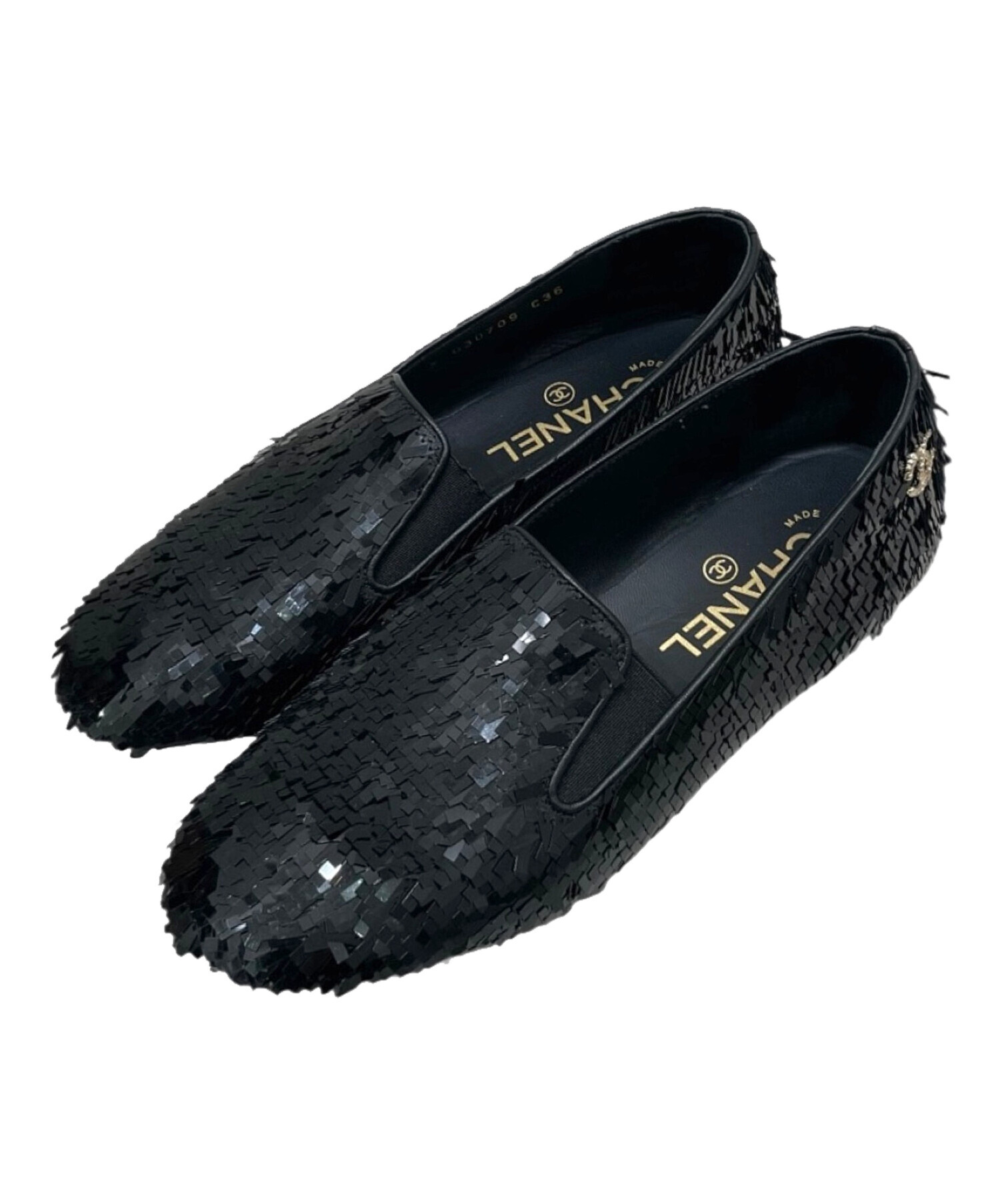 中古・古着通販】CHANEL (シャネル) ローファーパンプス ブラック