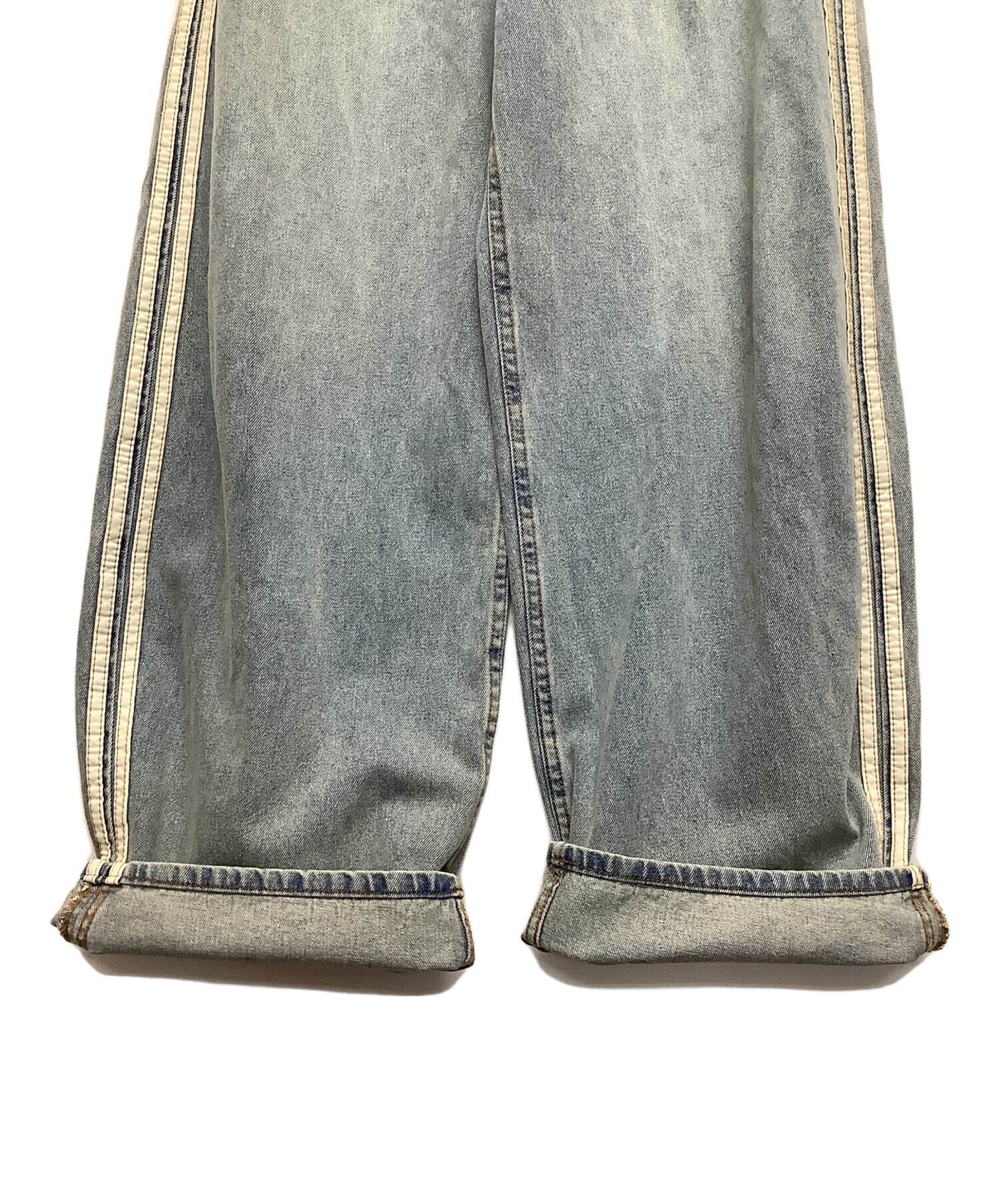 中古・古着通販】niko and (ニコアンド) ラインデニムパンツ ブルー