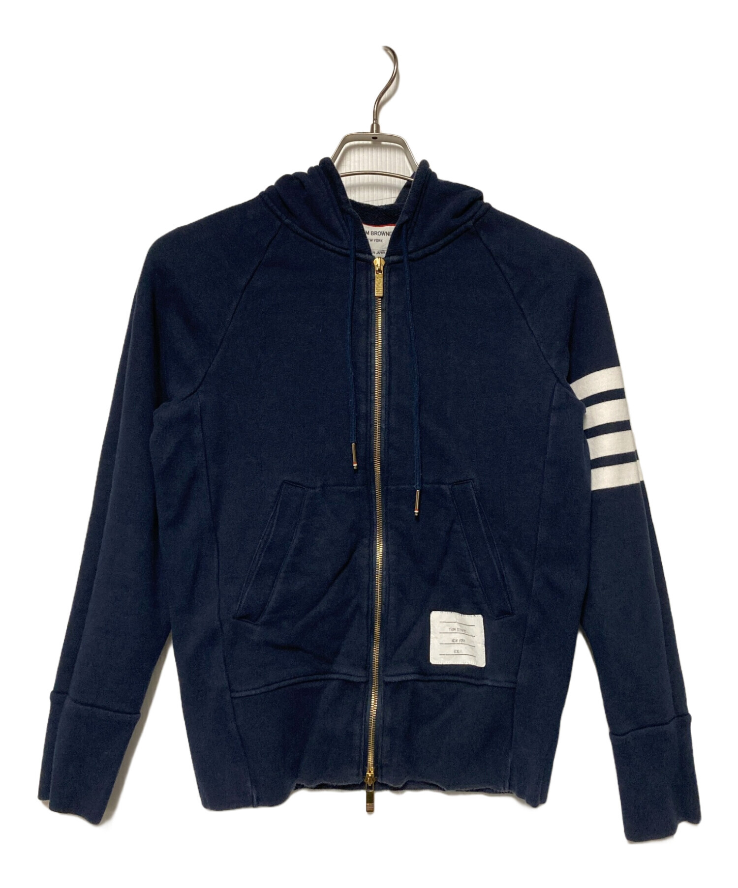 中古・古着通販】Thom Browne (トムブラウン) ジップパーカー ネイビー