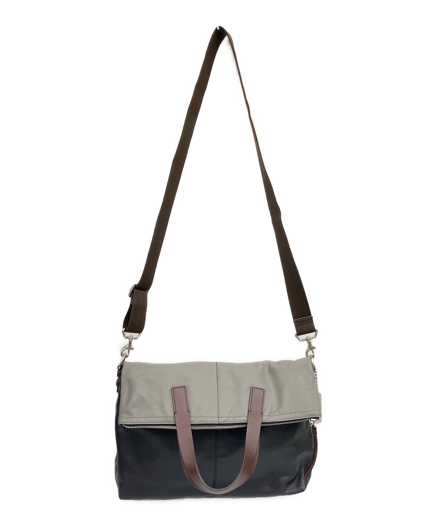 中古・古着通販】COACH (コーチ) 2WAYバッグ トンプソン グレー