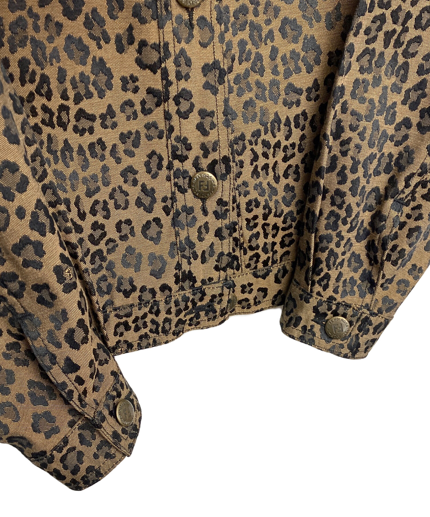 中古・古着通販】FENDI (フェンディ) レオパード柄ジャケット ブラウン