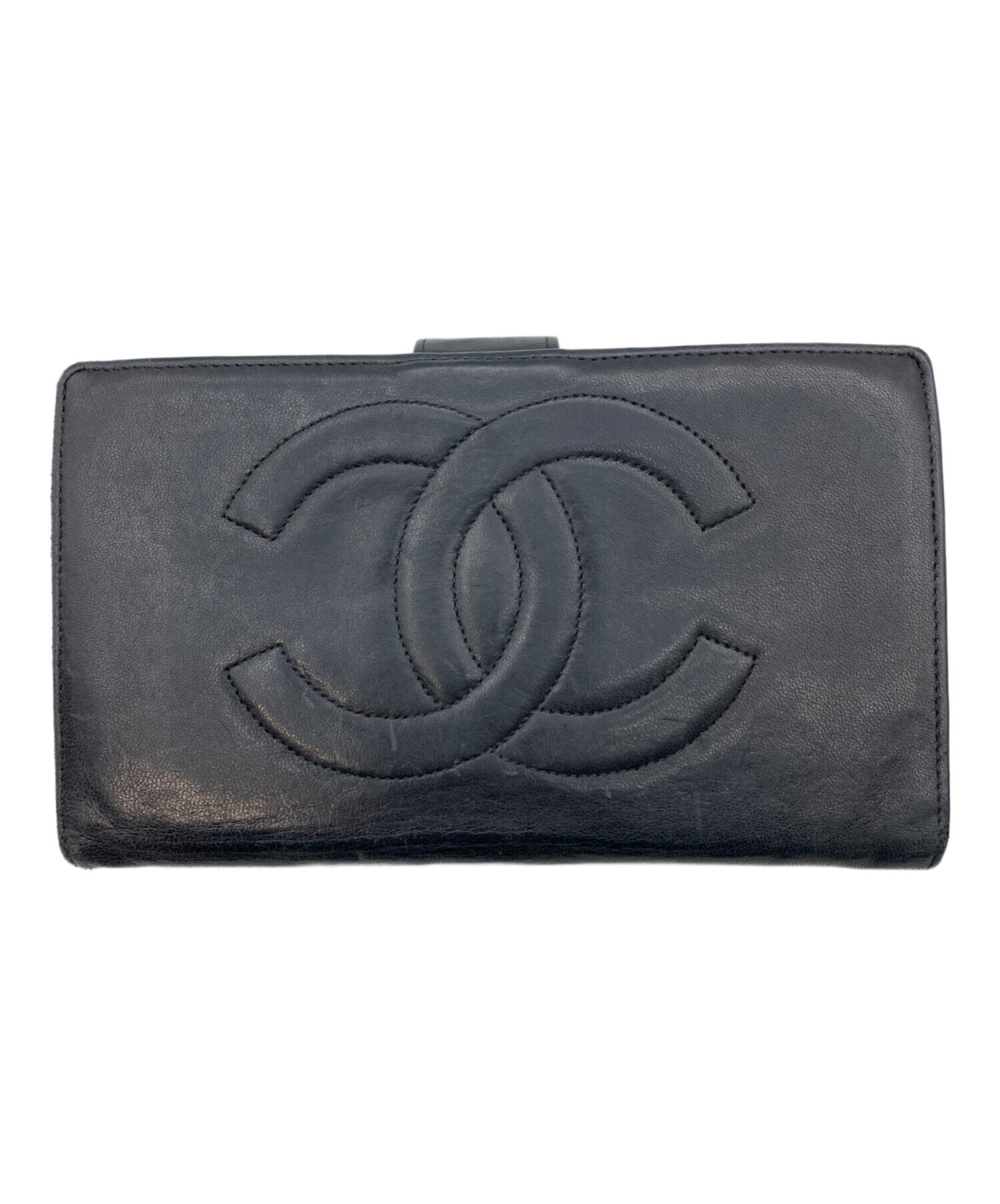 中古・古着通販】CHANEL (シャネル) ココマーク 長財布 ブラック