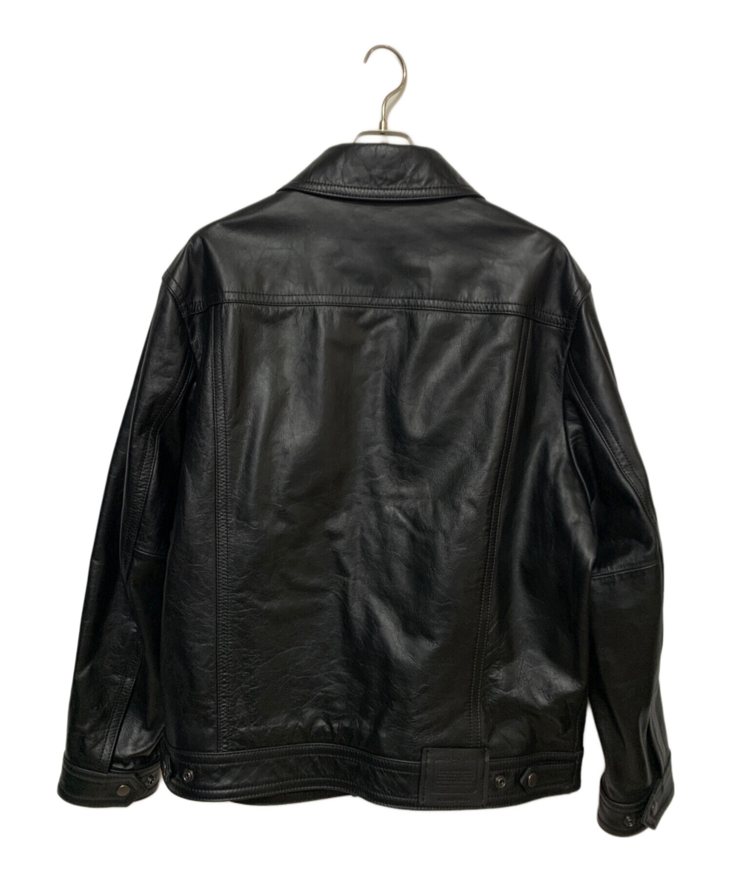 中古・古着通販】COACH (コーチ) レザートラッカージャケット ブラック