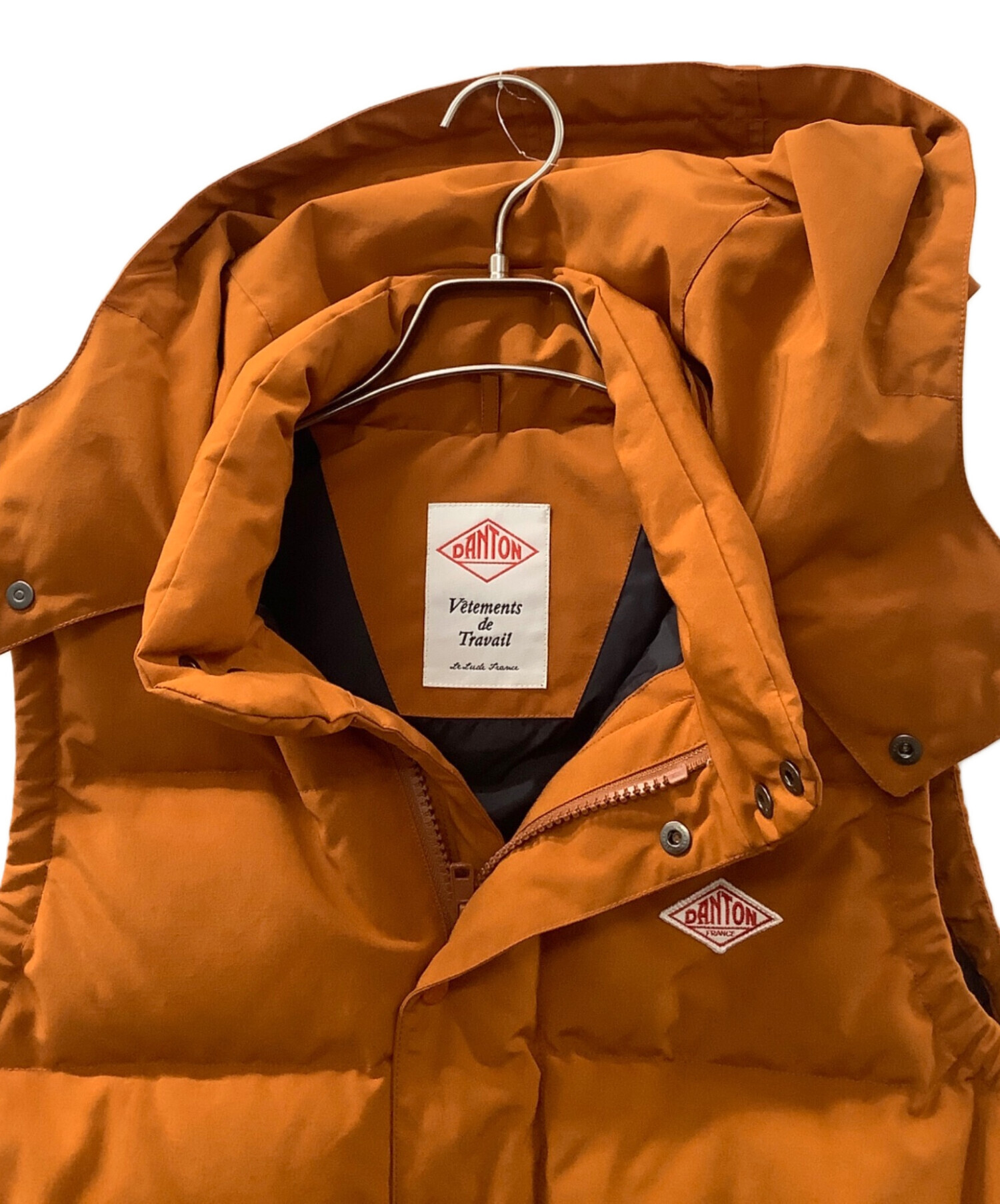 中古・古着通販】DANTON (ダントン) フード付きダウンベスト オレンジ