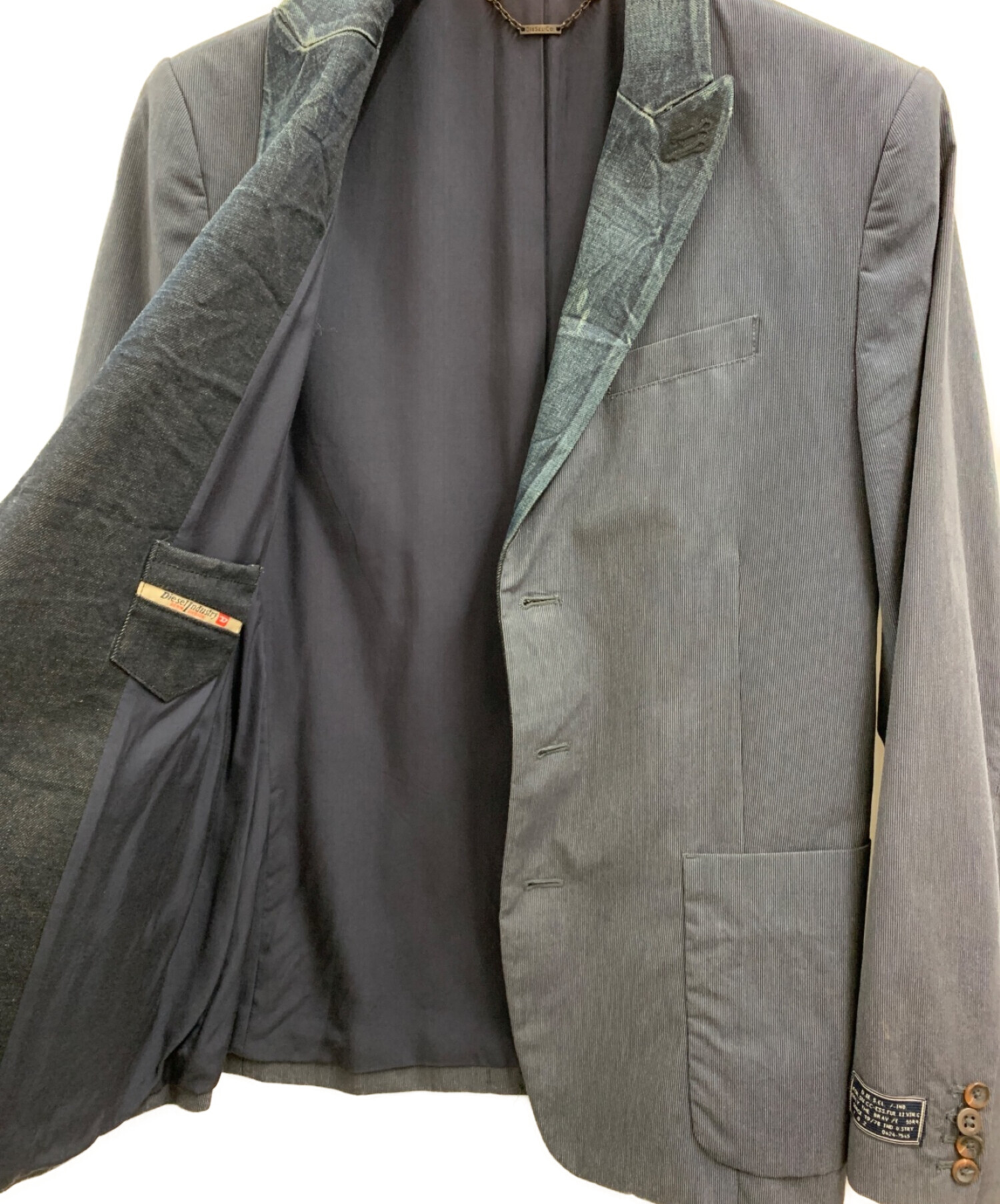 中古・古着通販】DIESEL (ディーゼル) デニム切替テーラードジャケット