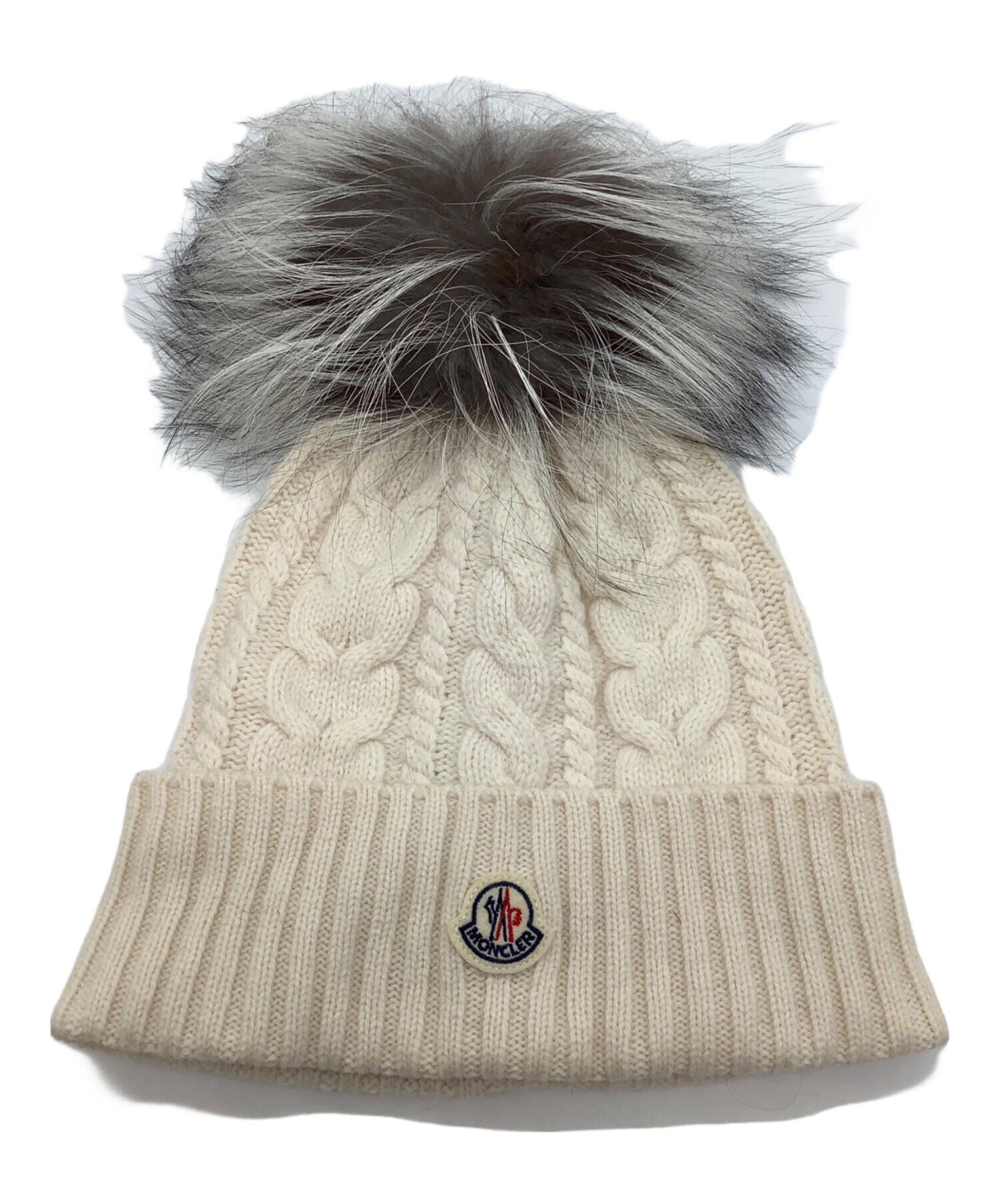 中古・古着通販】MONCLER (モンクレール) カシミヤ混ニット帽 ベージュ