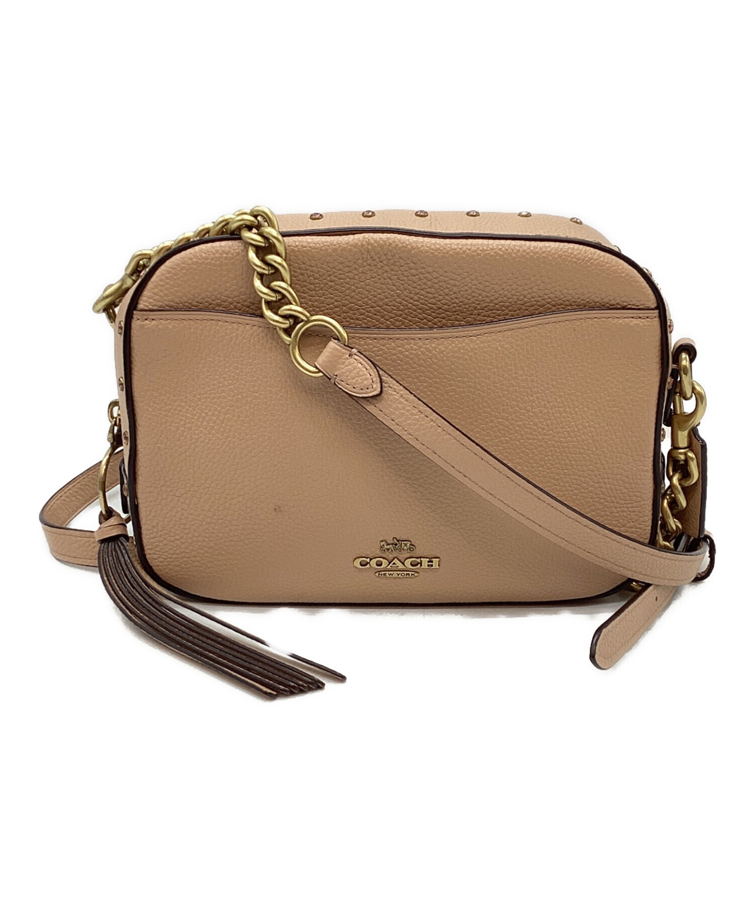 中古・古着通販】COACH (コーチ) ショルダーバッグ ピンクベージュ