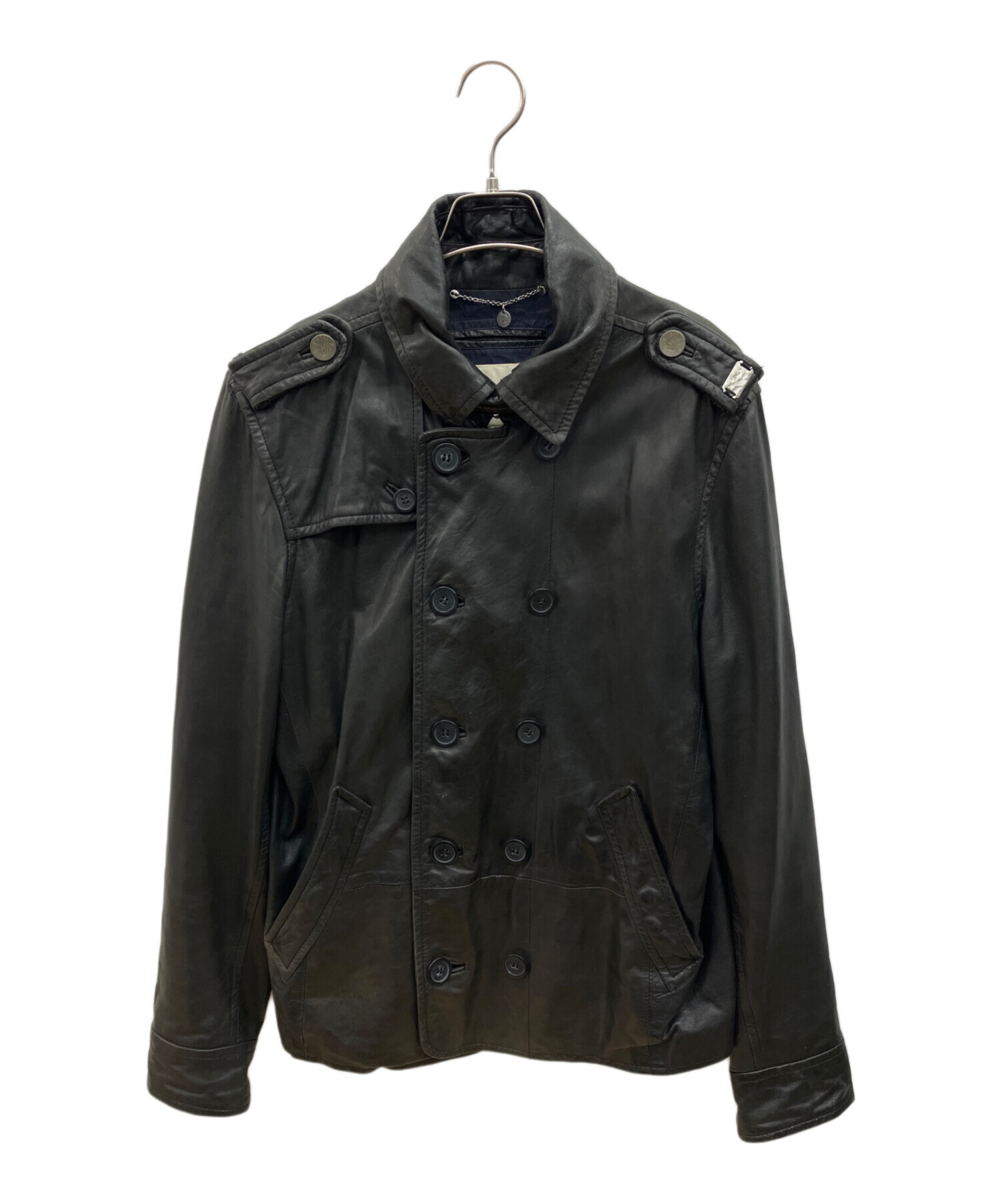 中古・古着通販】DIESEL (ディーゼル) ラムレザージャケット ブラック