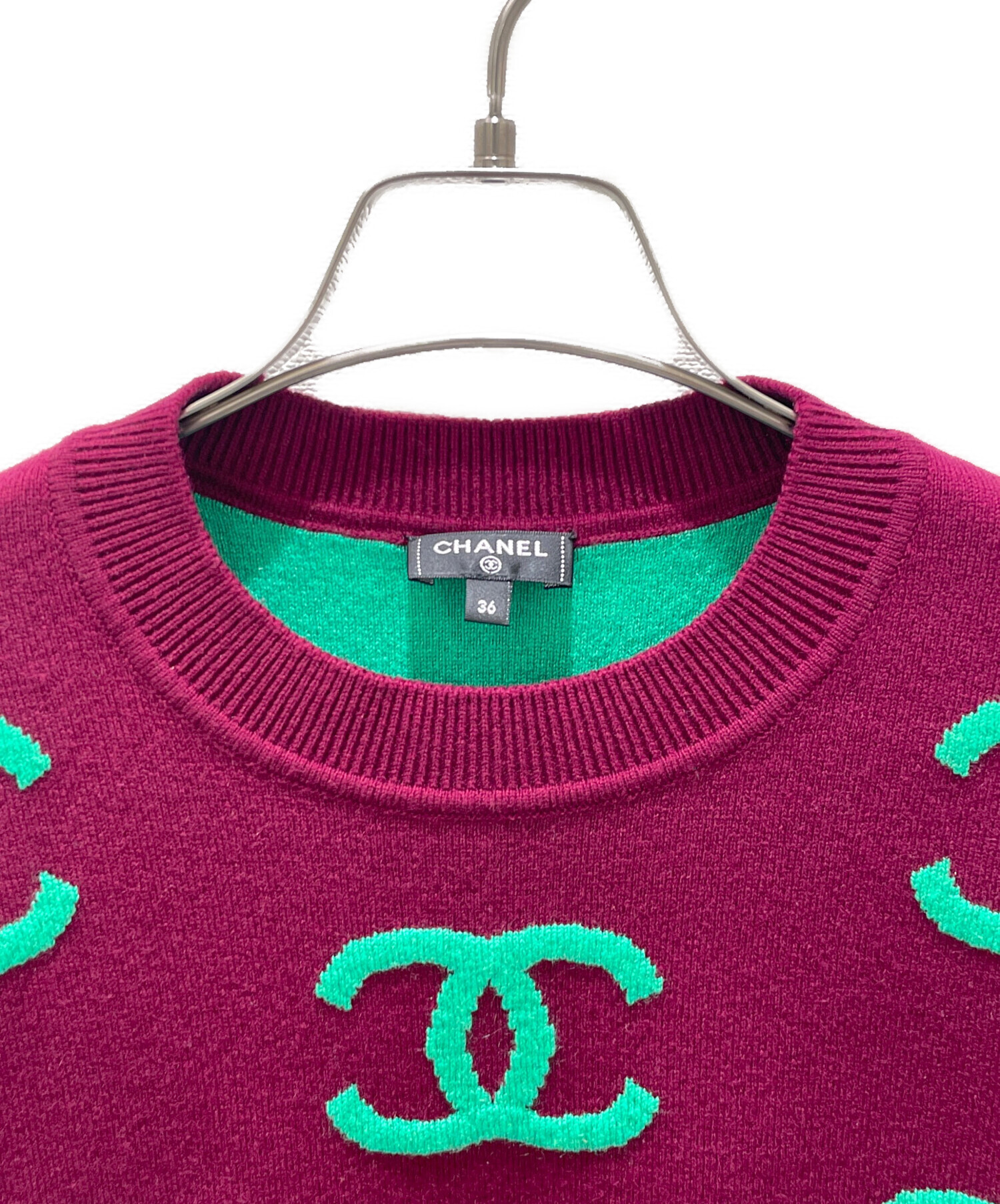 中古・古着通販】CHANEL (シャネル) ジャガードカシミヤニットセーター