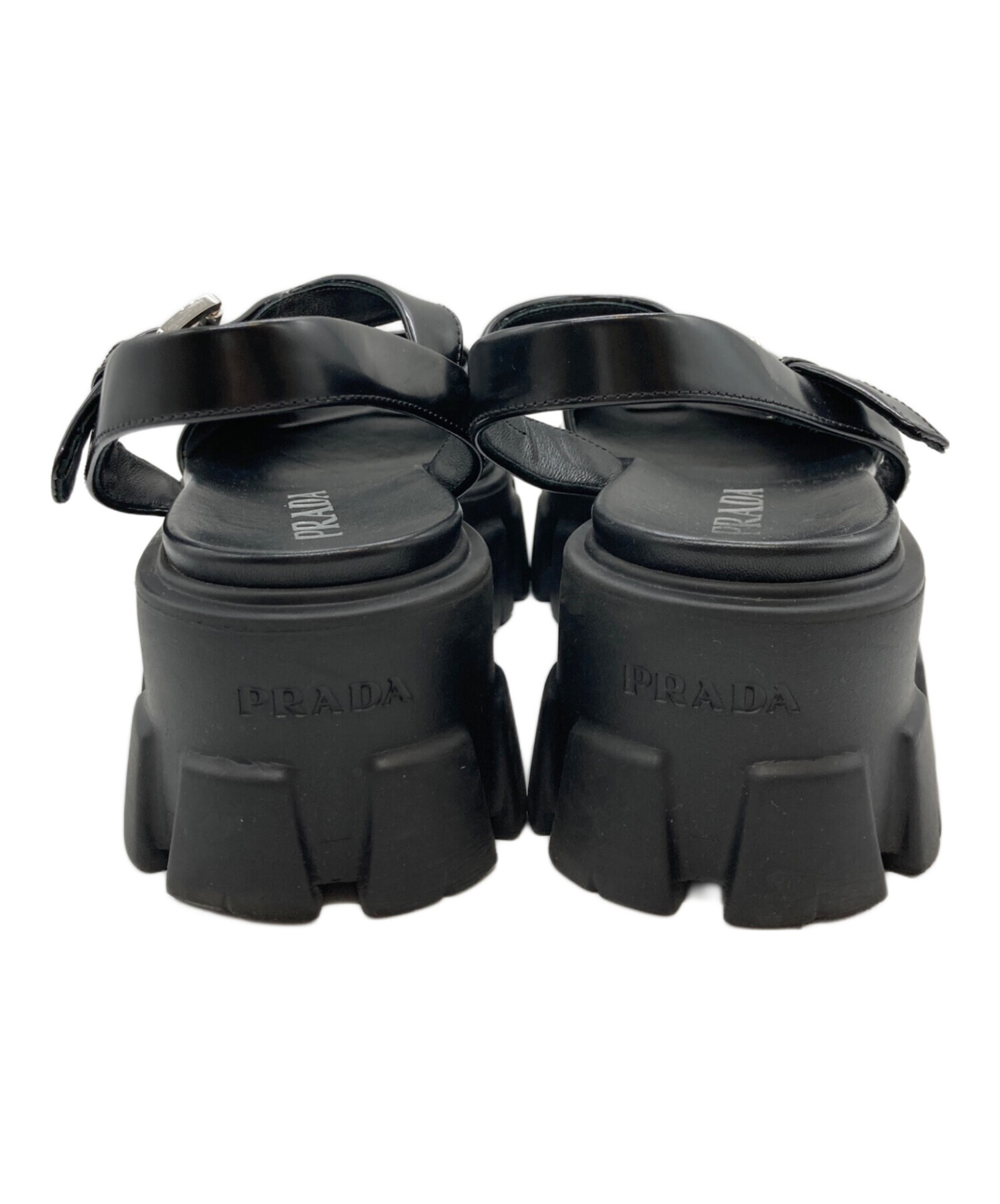 中古・古着通販】PRADA (プラダ) モノリスブラッシュドレザーサンダル