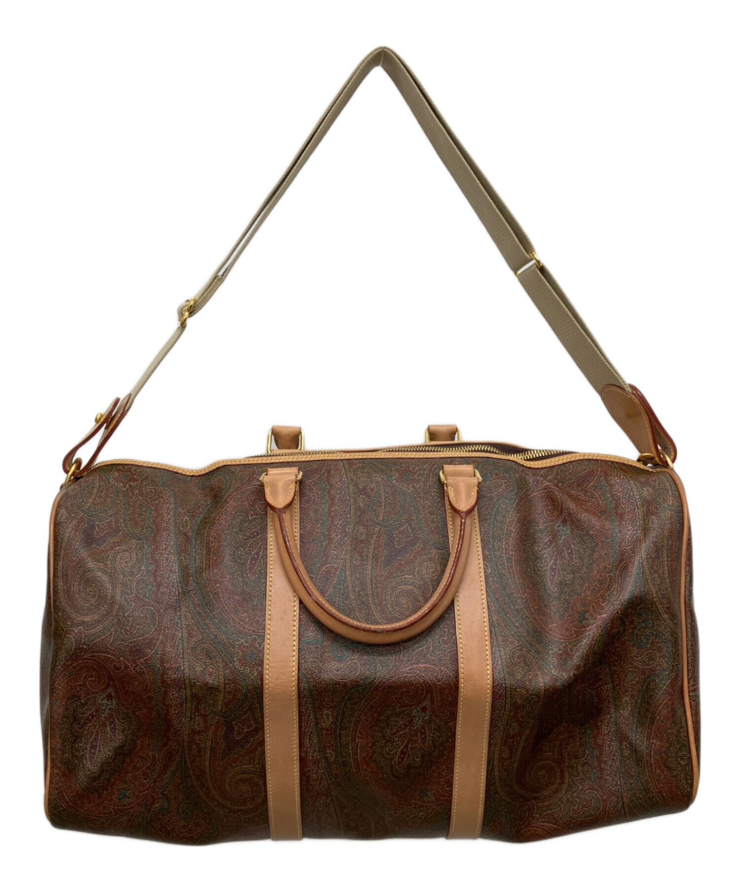中古・古着通販】ETRO (エトロ) ペイズリー柄ボストンバッグ ブラウン