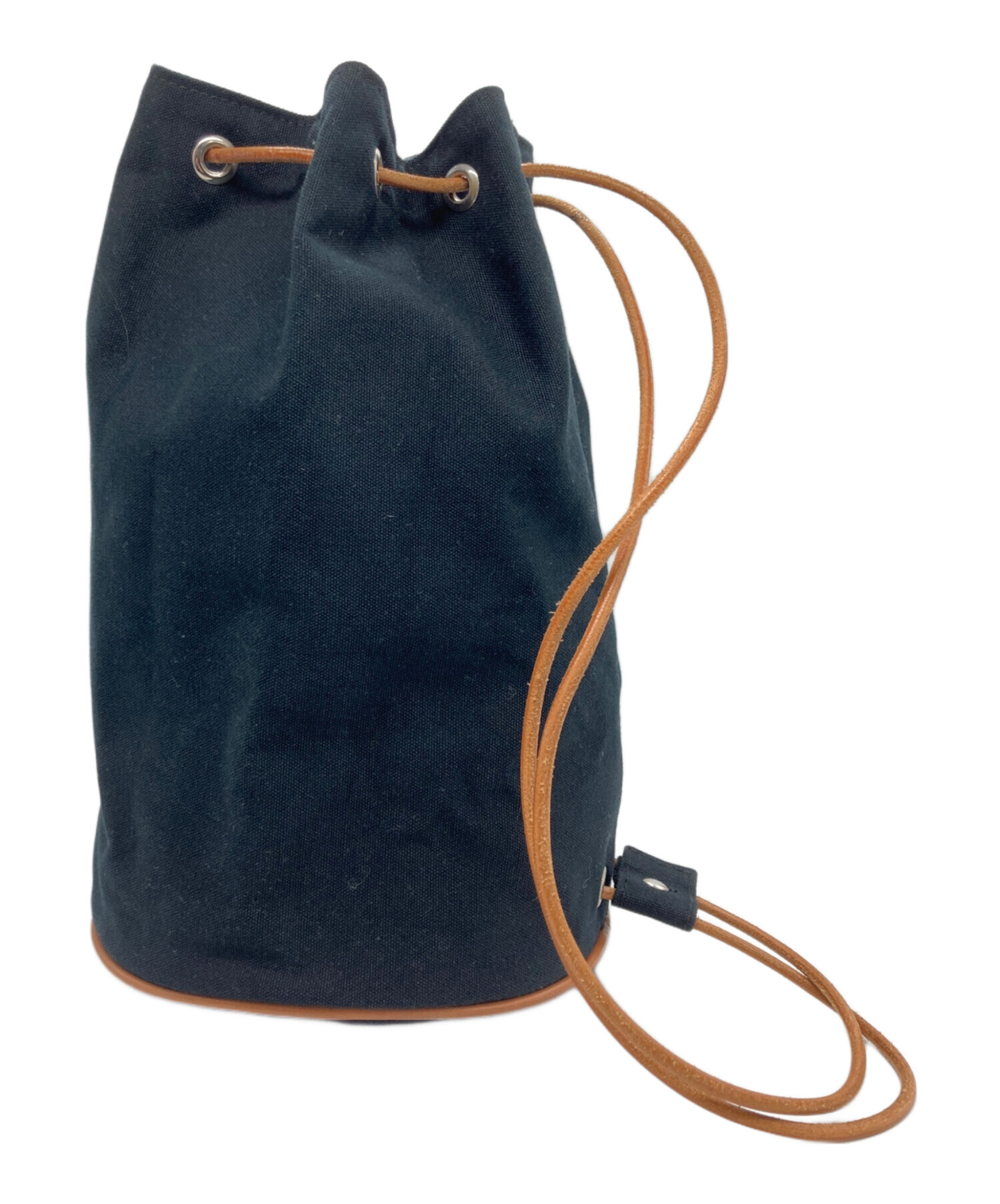 中古・古着通販】HERMES (エルメス) 巾着バッグ ブラック｜ブランド