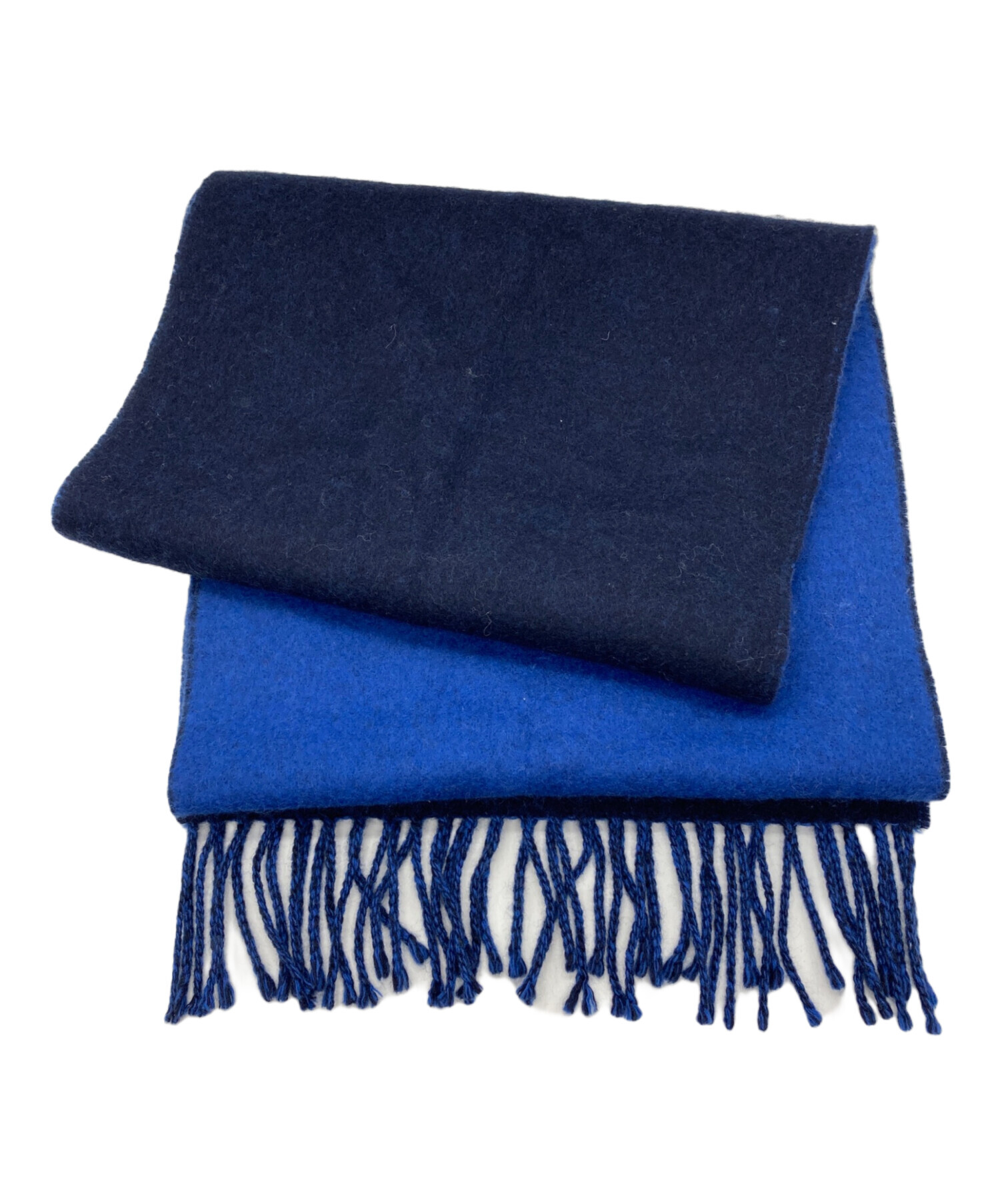 中古・古着通販】LOEWE (ロエベ) ウールフリンジマフラー ブルー