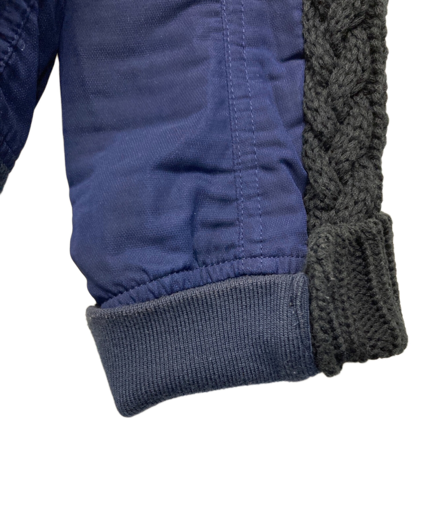 中古・古着通販】sacai (サカイ) ドッキングライダースニット ネイビー