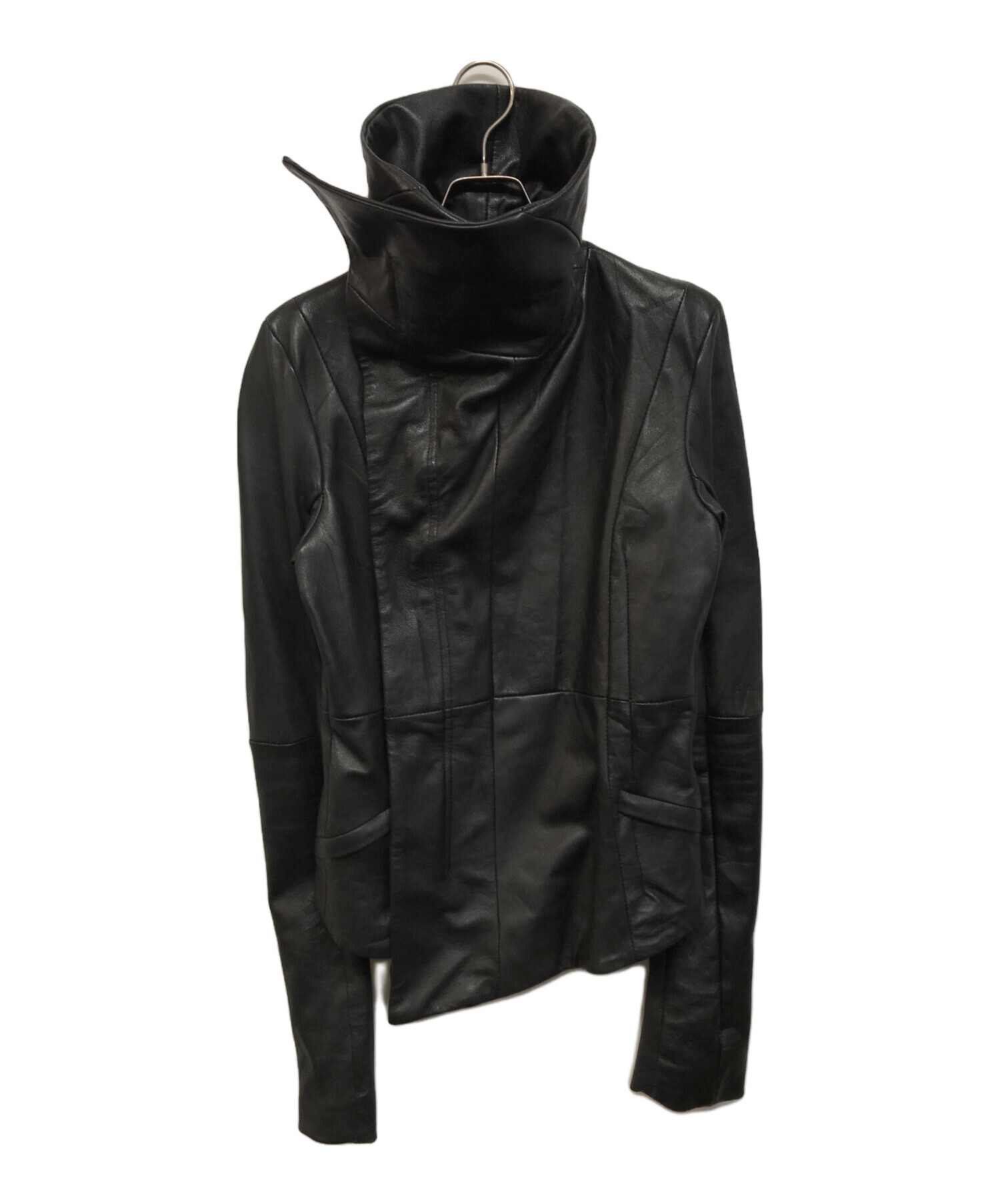 00's archive Ekam 風 変形 レザージャケット 短丈 00s ハイネック