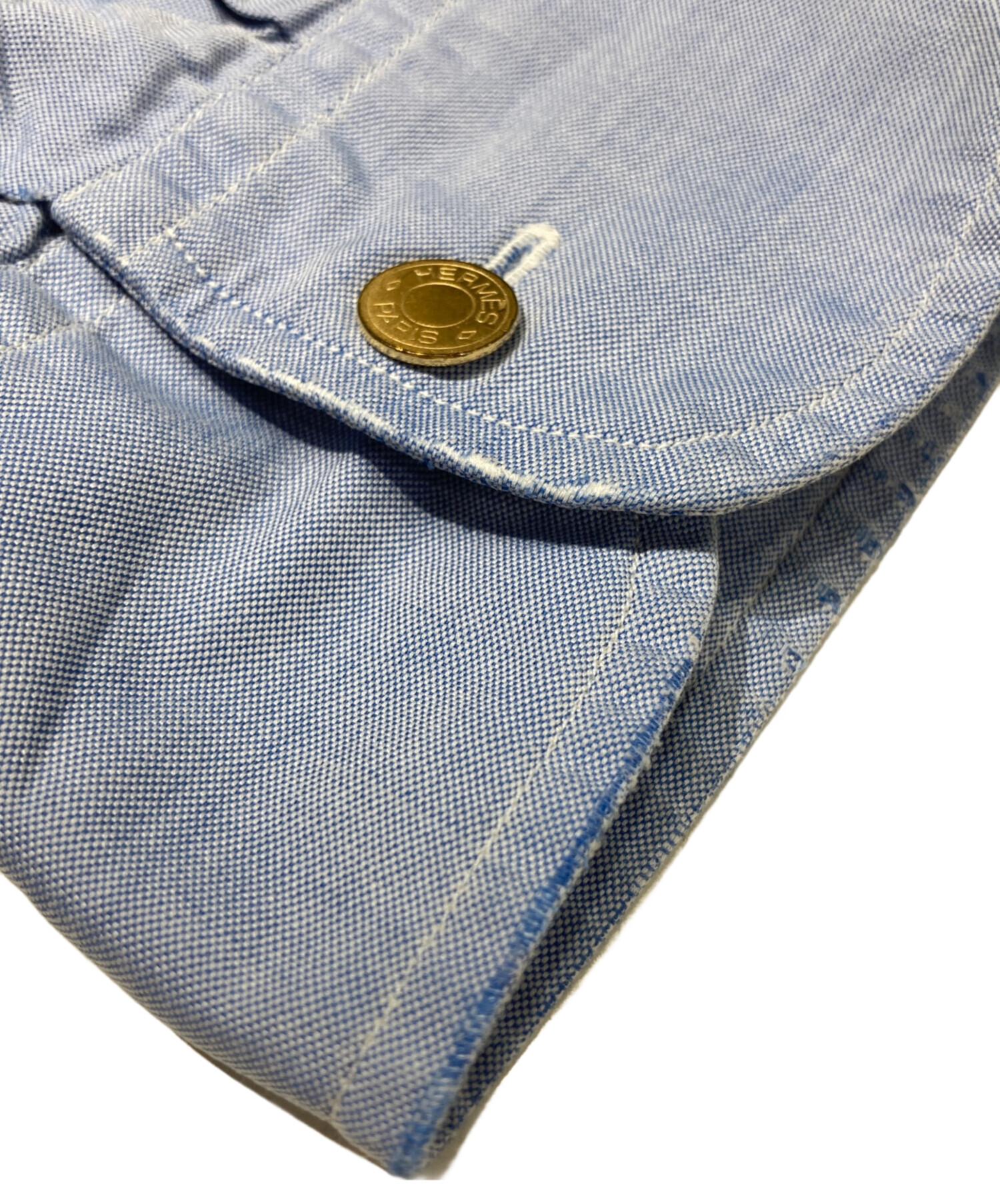 中古・古着通販】HERMES (エルメス) セリエボタンドレスシャツ ブルー