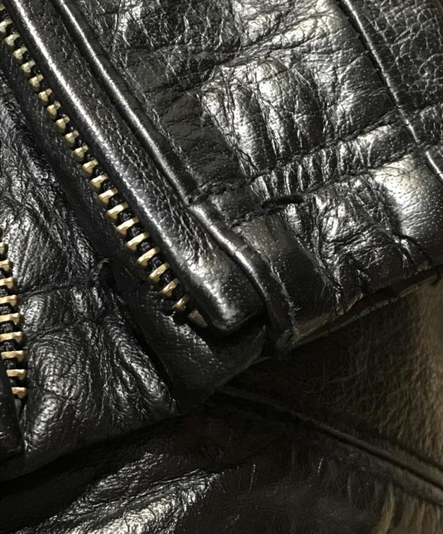 中古・古着通販】FUGA (フーガ) ダブルレザージャケット ブラック