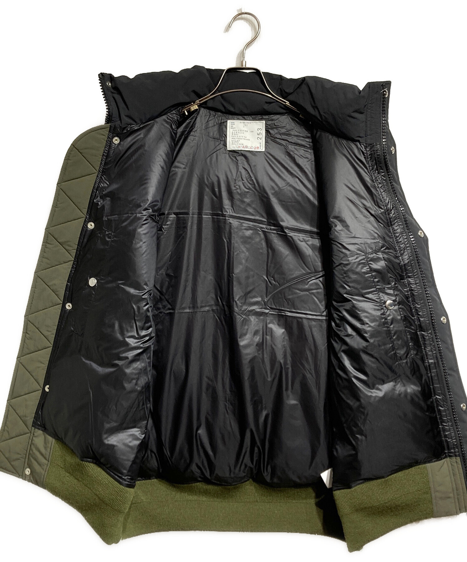 中古・古着通販】sacai (サカイ) Puffer Vest ブラック×オリーブ