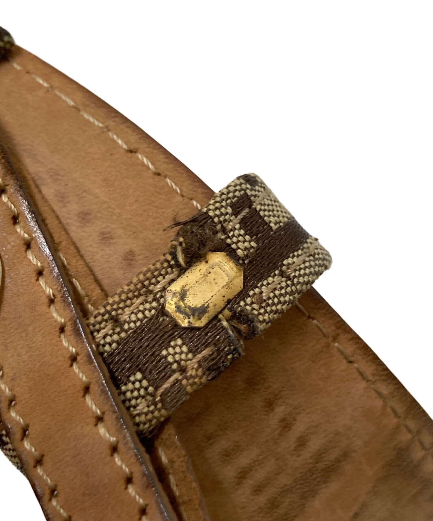 中古・古着通販】FENDI (フェンディ) FFロゴベルト ブラウン×ベージュ