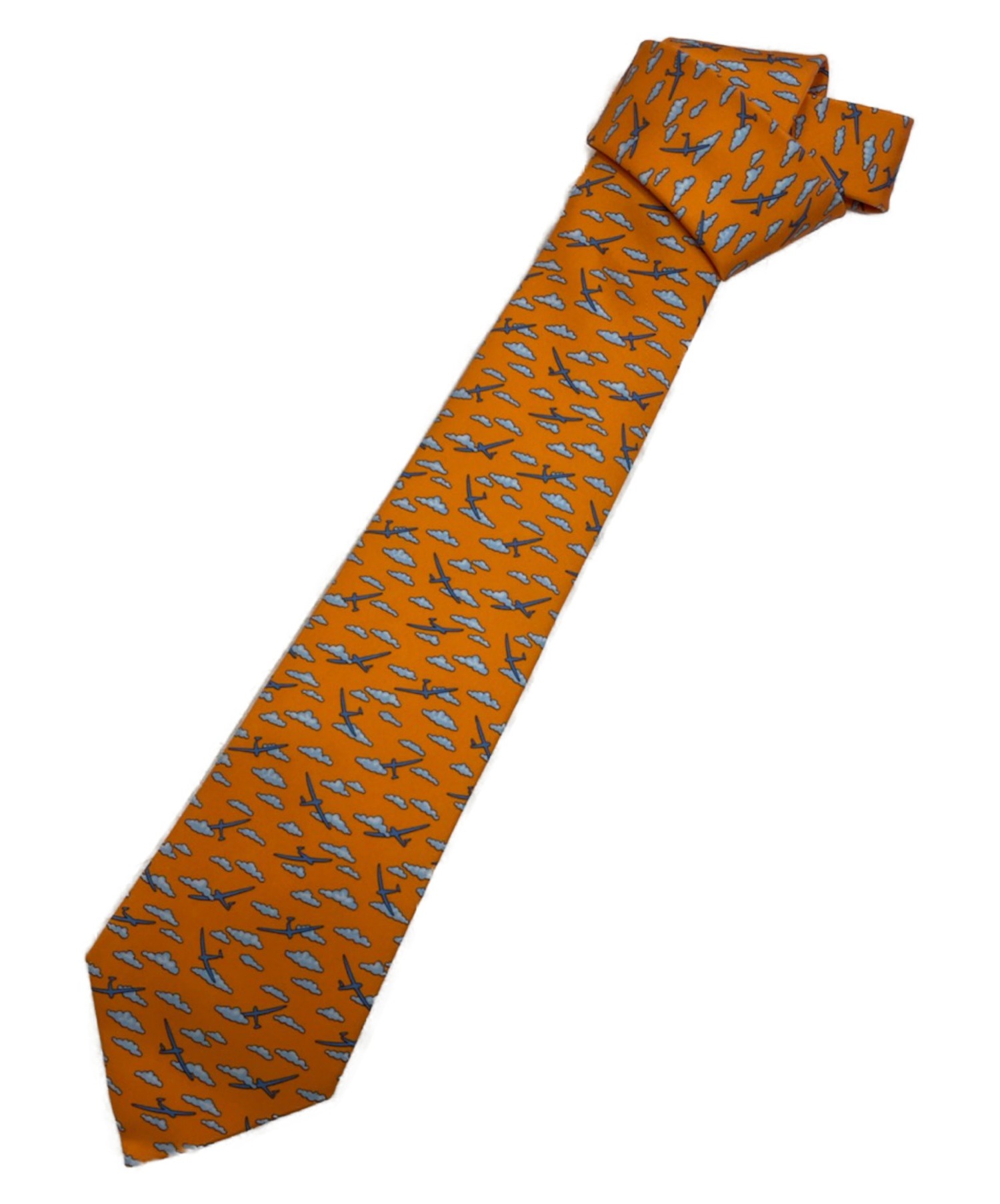 中古・古着通販】HERMES (エルメス) 飛行機雲柄シルクネクタイ
