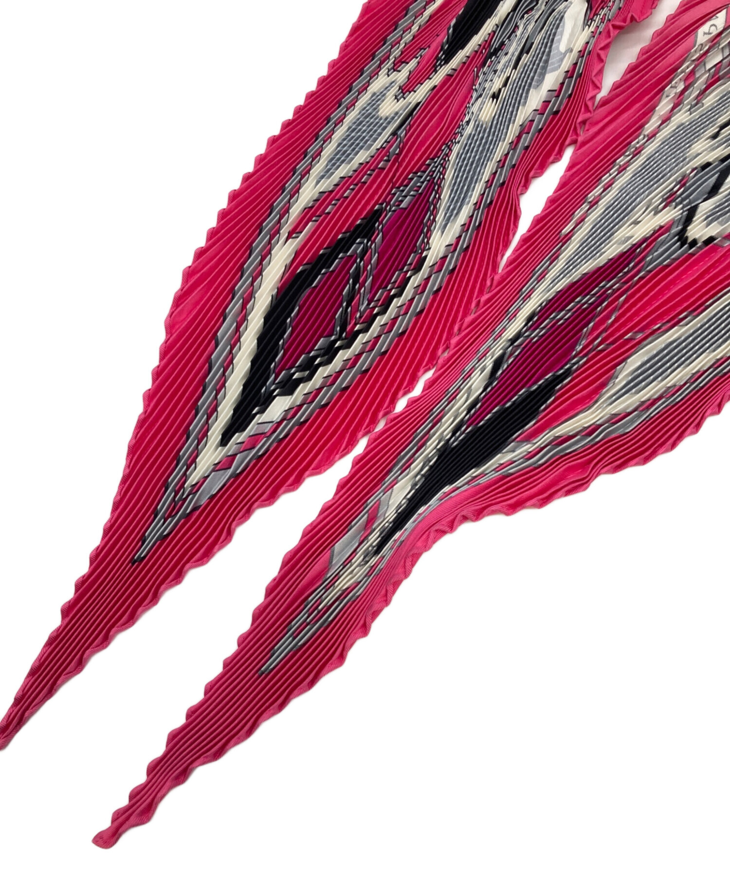 中古・古着通販】HERMES (エルメス) シルク プリーツスカーフ ピンク