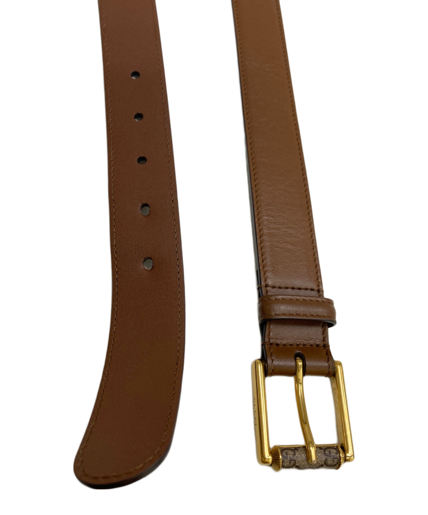 中古・古着通販】GUCCI (グッチ) GGスプリームバックル スクエアレザー