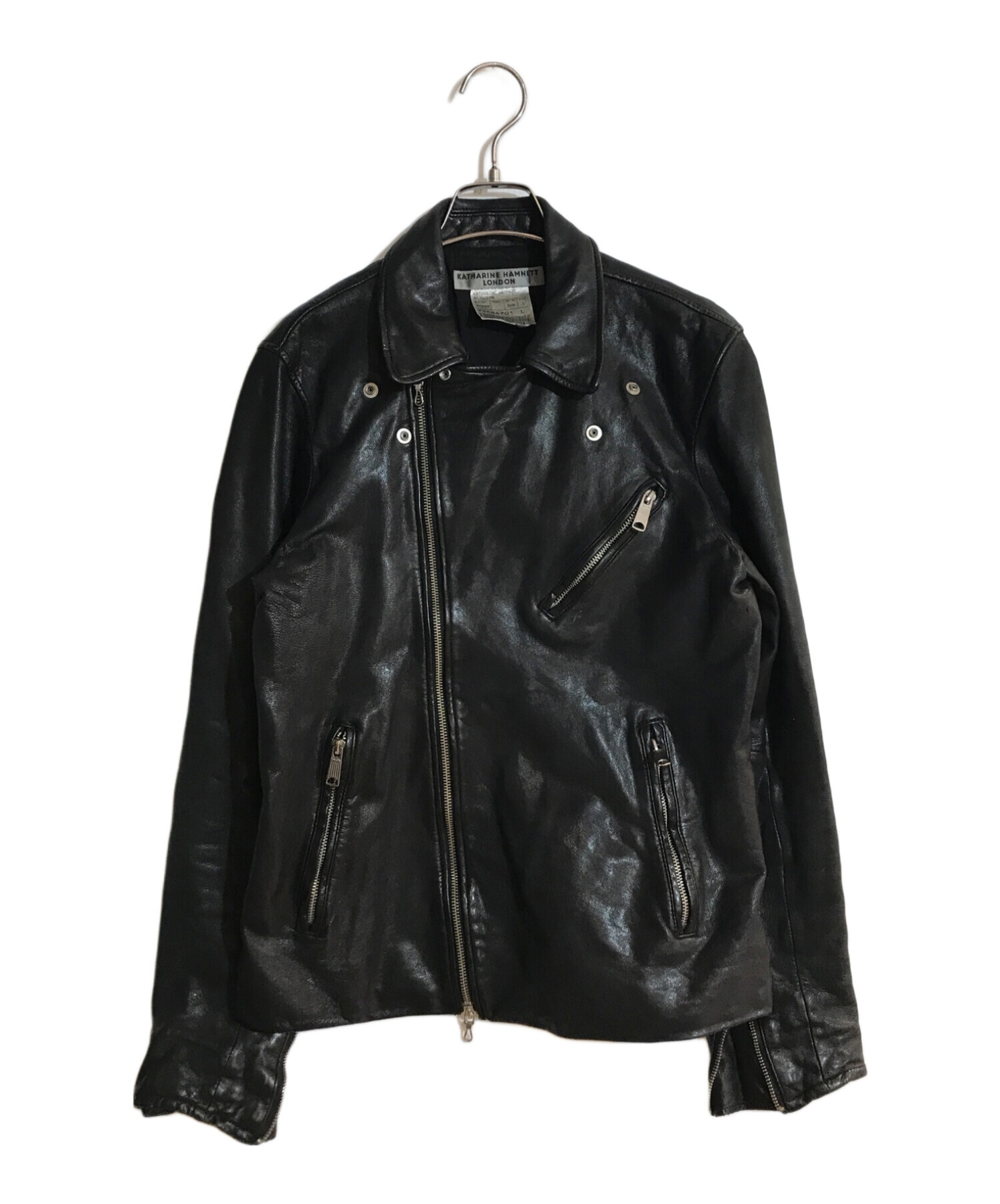 KATHARINE KATHARINE HAMNETT LONDON ブラックレザージャケット